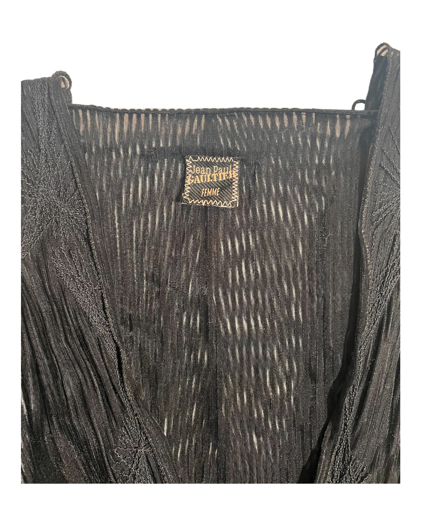 Vintage Jean Paul Gaultier Black Sheer Hooded Cover-Up with tassels