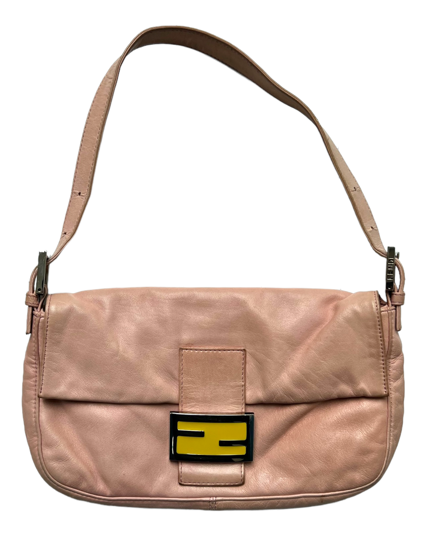 Vintage Fendi Pink Leather Baguette Bag