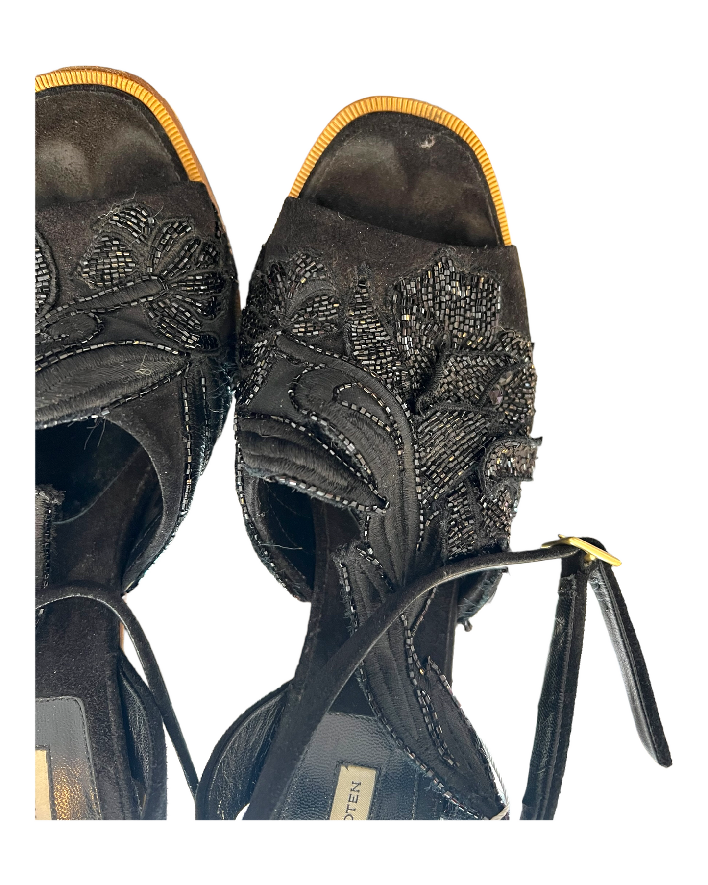 Vintage Dries Van Noten Embroidered Block Heels