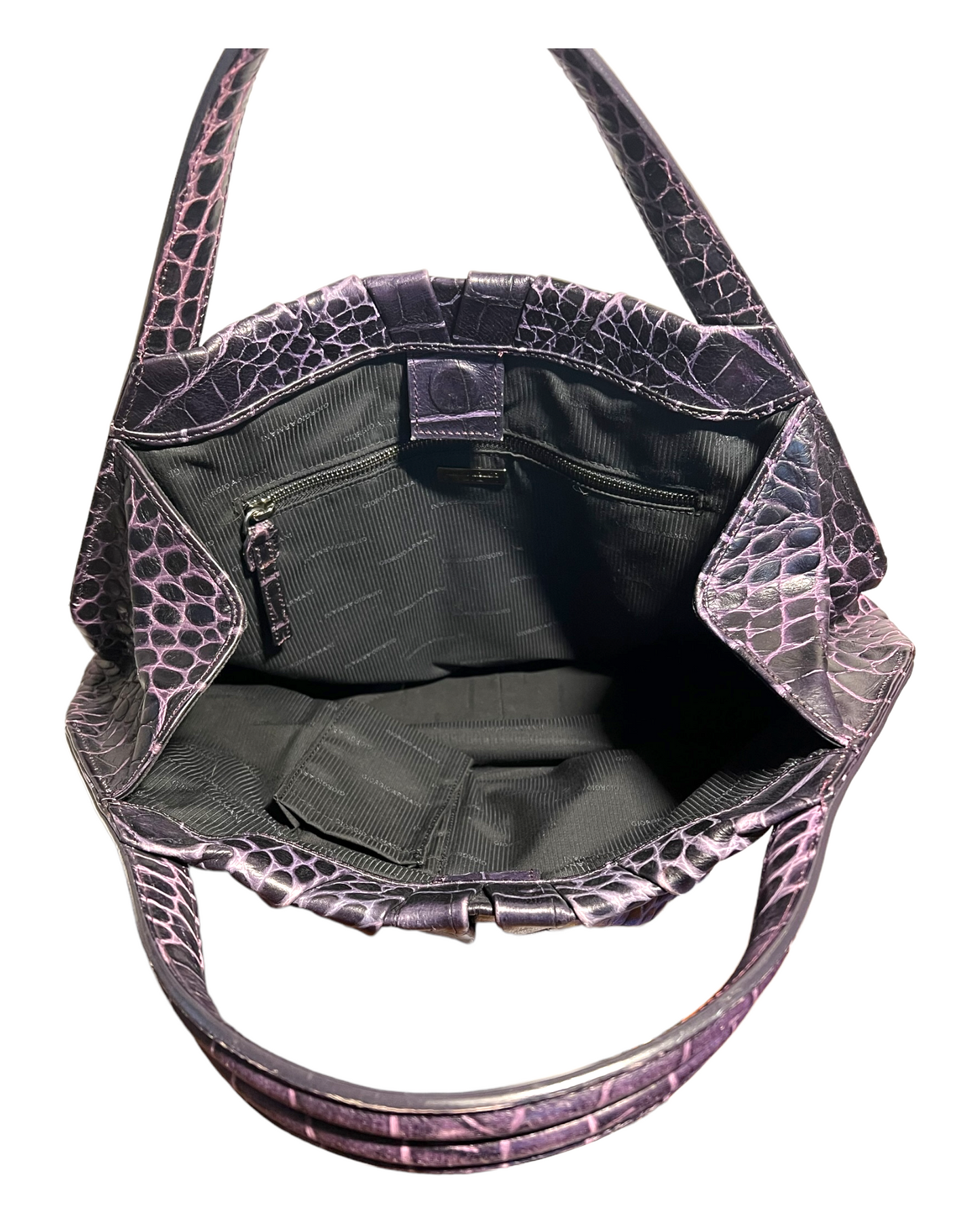 Vintage Giorgio Armani Croc Embossed Hobo Bag