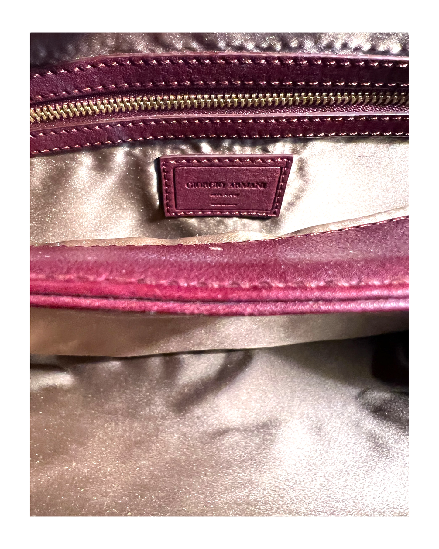 Vintage Giorgio Armani Velvet and Leather Bag