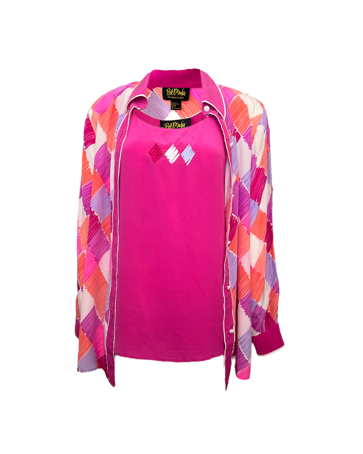 Vintage 1980 Bob Mackie Silk Shirt Set