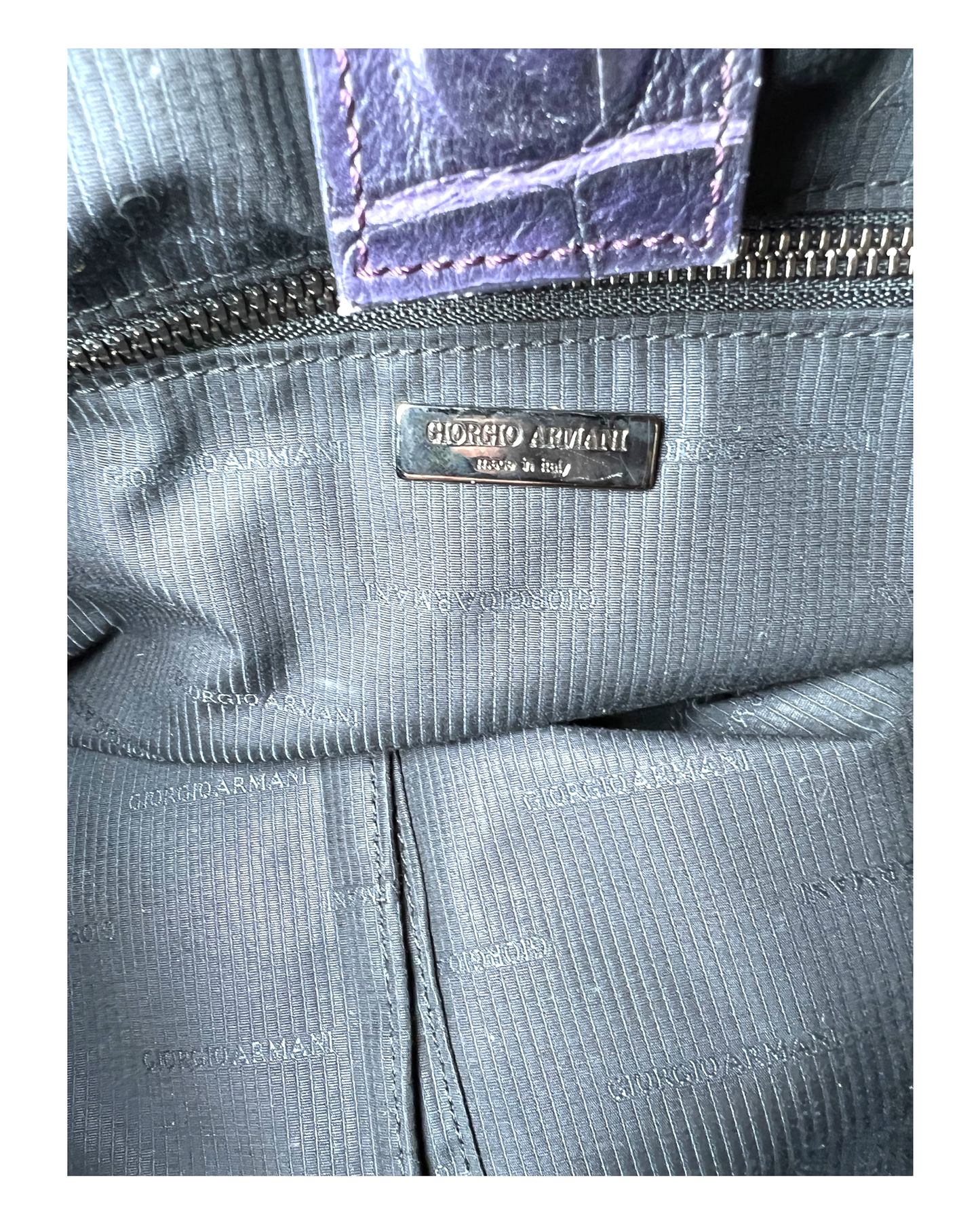 Vintage Giorgio Armani Croc Embossed Hobo Bag
