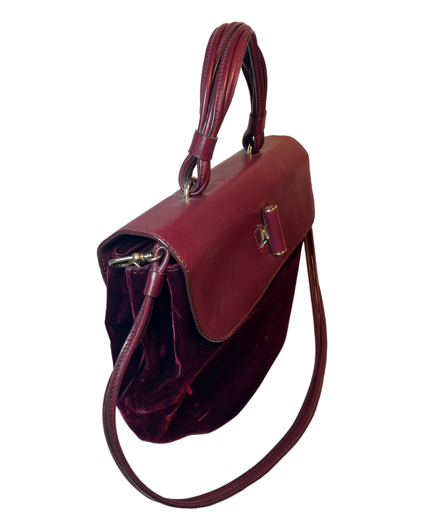 Vintage Giorgio Armani Velvet and Leather Bag