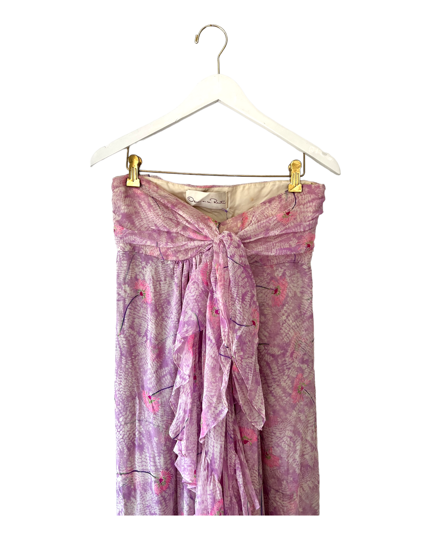 Vintage 1980's Oscar De La Renta Purple Floral Gown