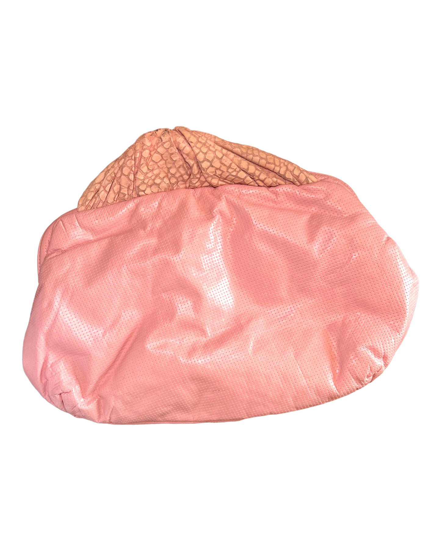 Vintage Pink Leather Clutch with Tortoise Shell Detail. Can be used as a clutch or a shoulder bag.