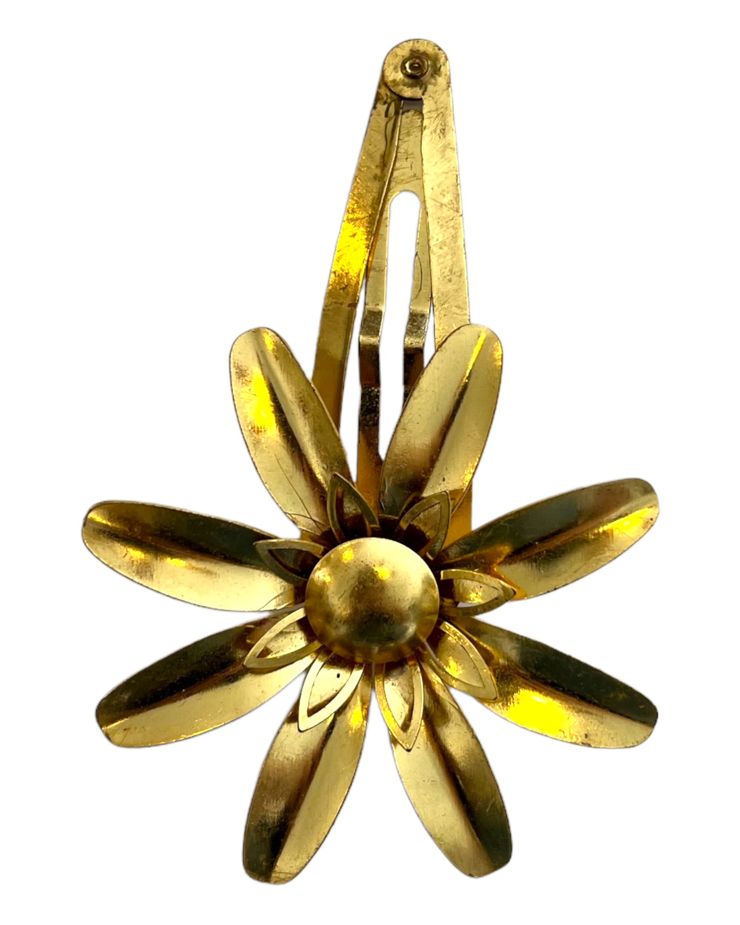 Vintage Gold Metal Flower Barrette
