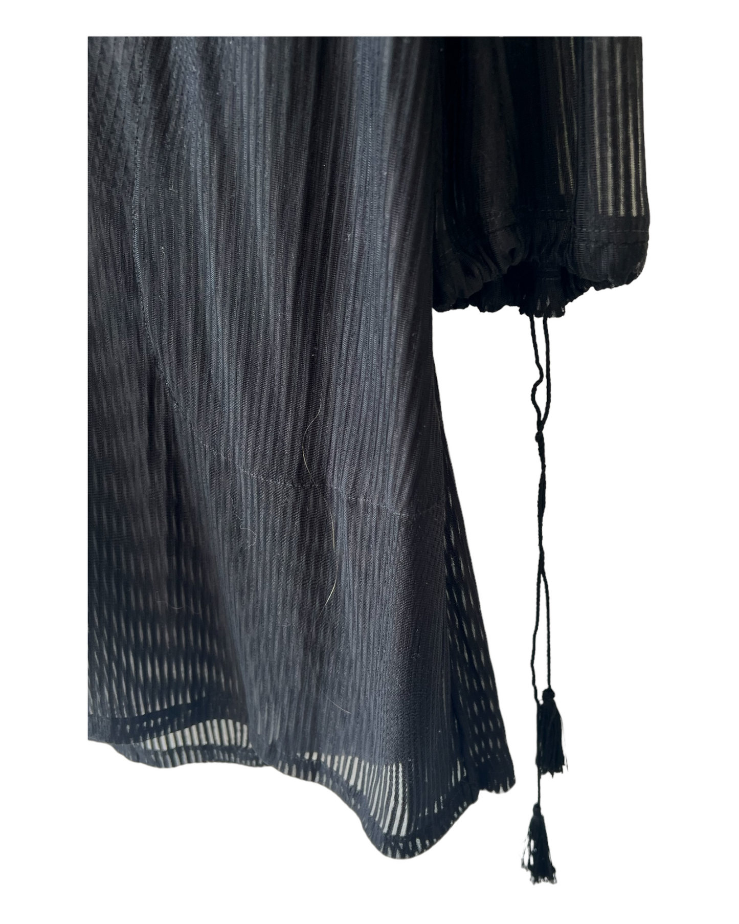 Vintage Jean Paul Gaultier Black Sheer Hooded Cover-Up with tassels