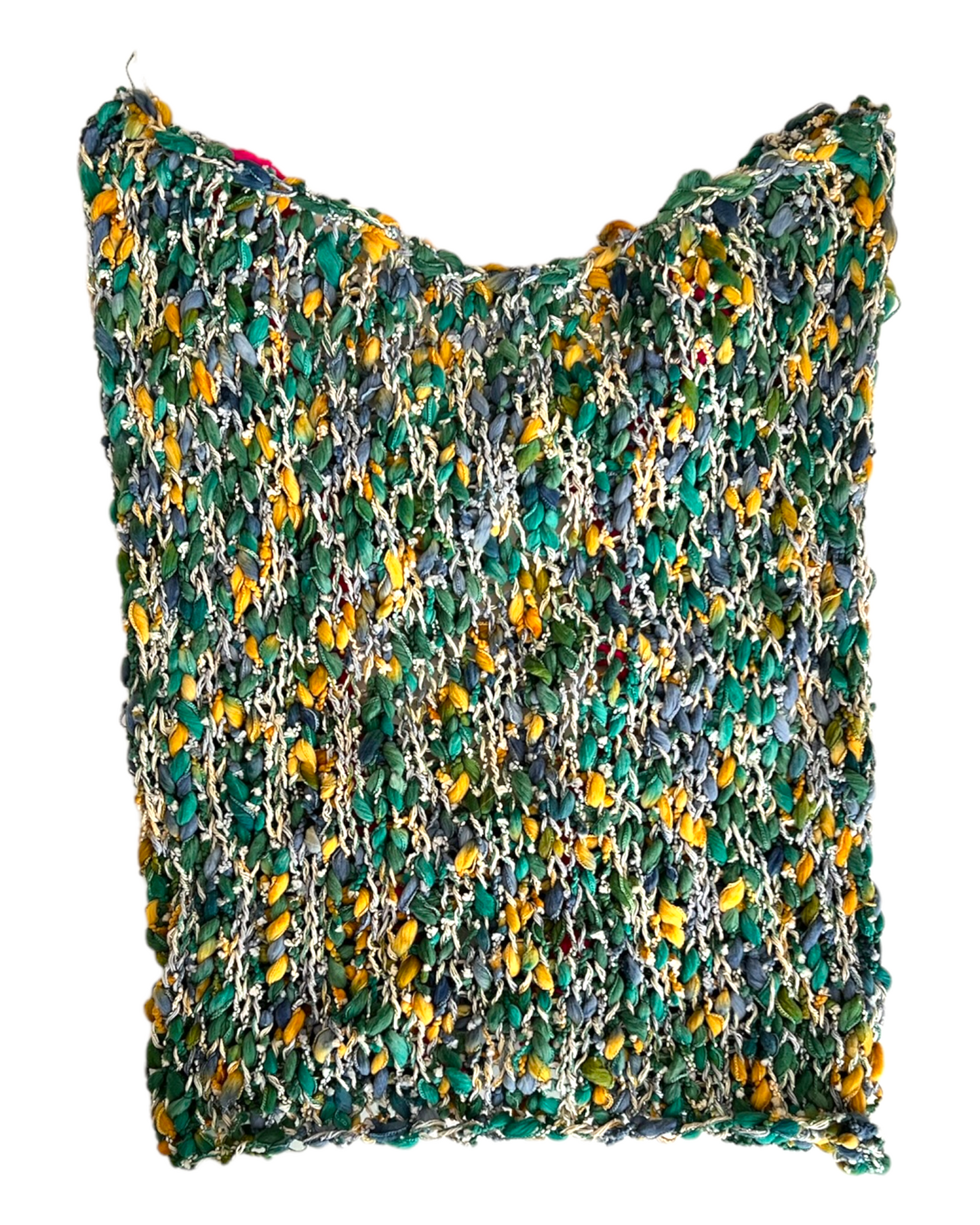 SED PAZ Hand-Knit Green Strapless Adjustable Corset Top