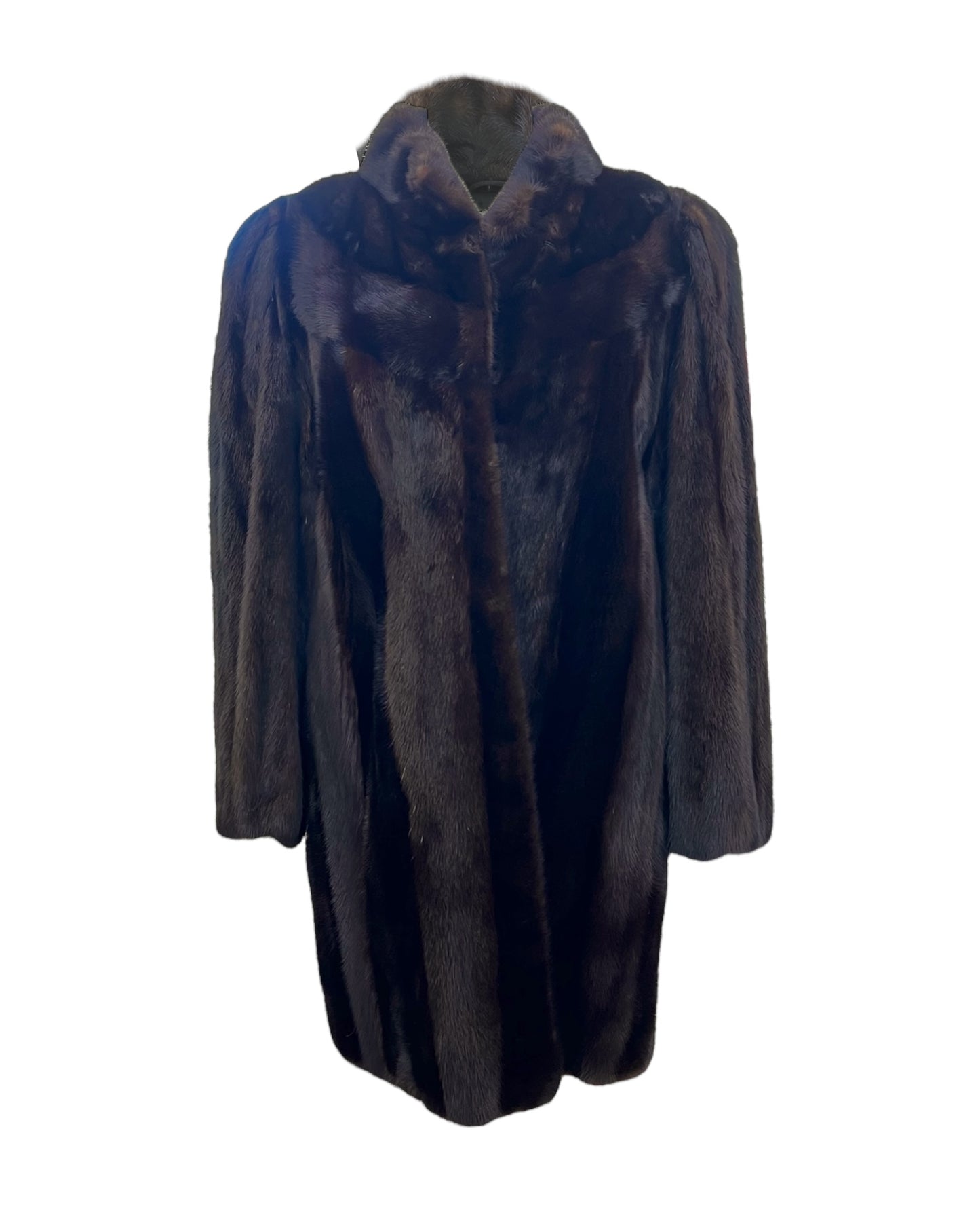Vintage Fur Chocolate Brown Long Mink Coat