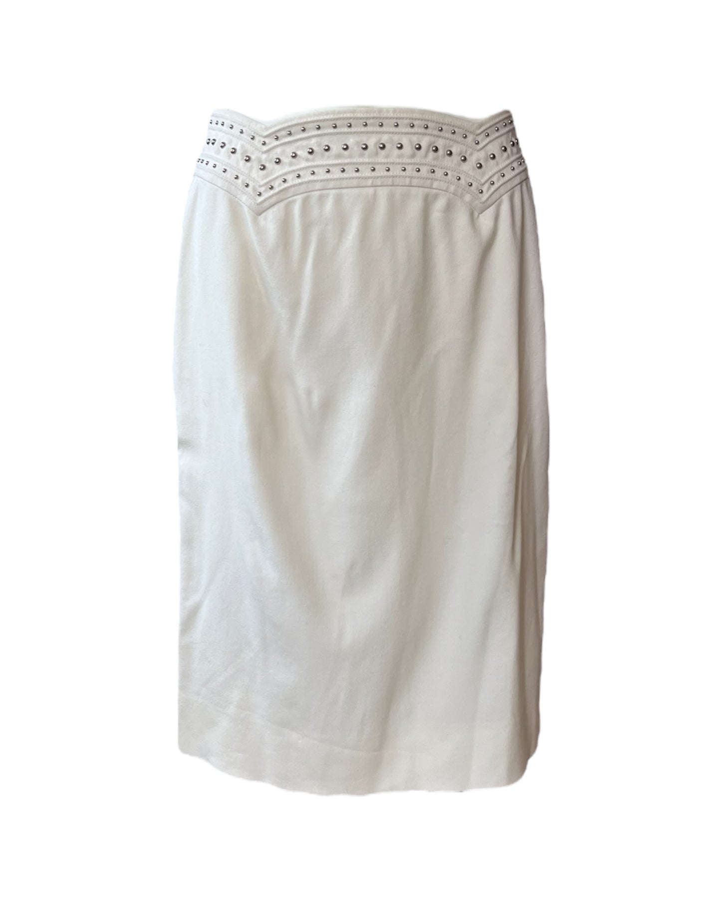 Vintage 2000 Escada white denim skirt suit. Image depicts just the skirt portion of the suit.