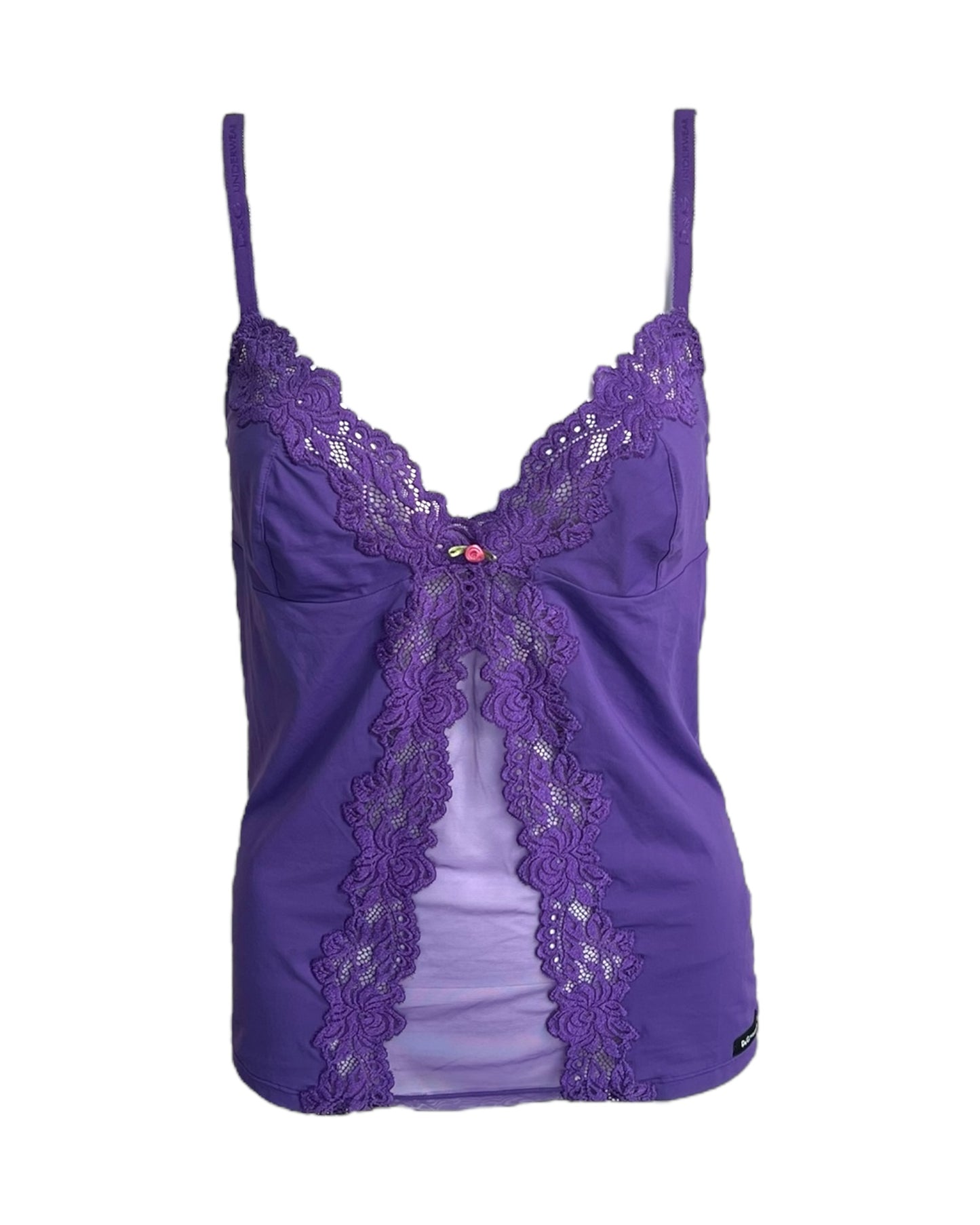 Vintage 2000s D&G Purple Lace Lingerie Top