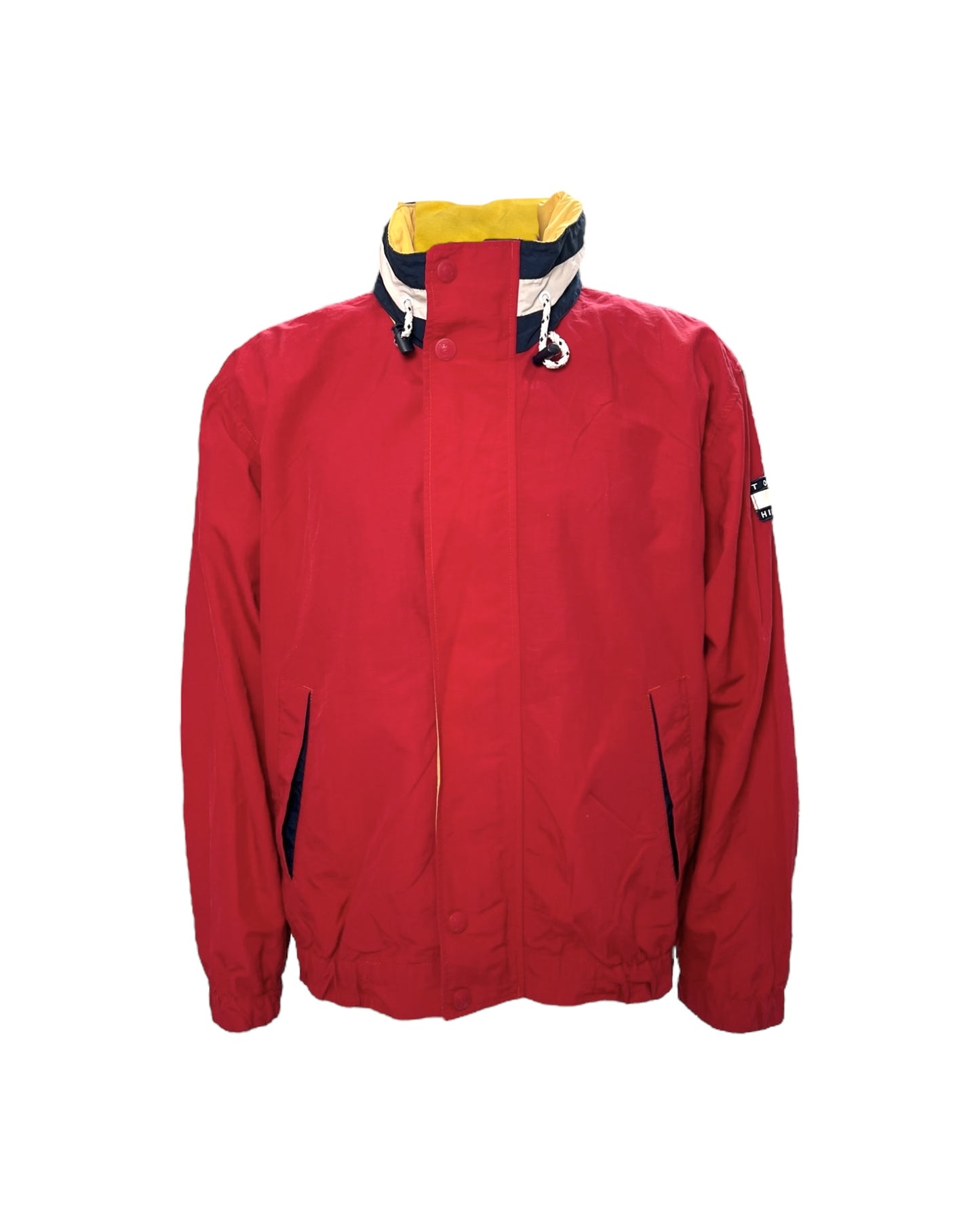 Vintage 1990s Tommy Hilfiger Red, Yellow and Navy Windbreaker Jacket