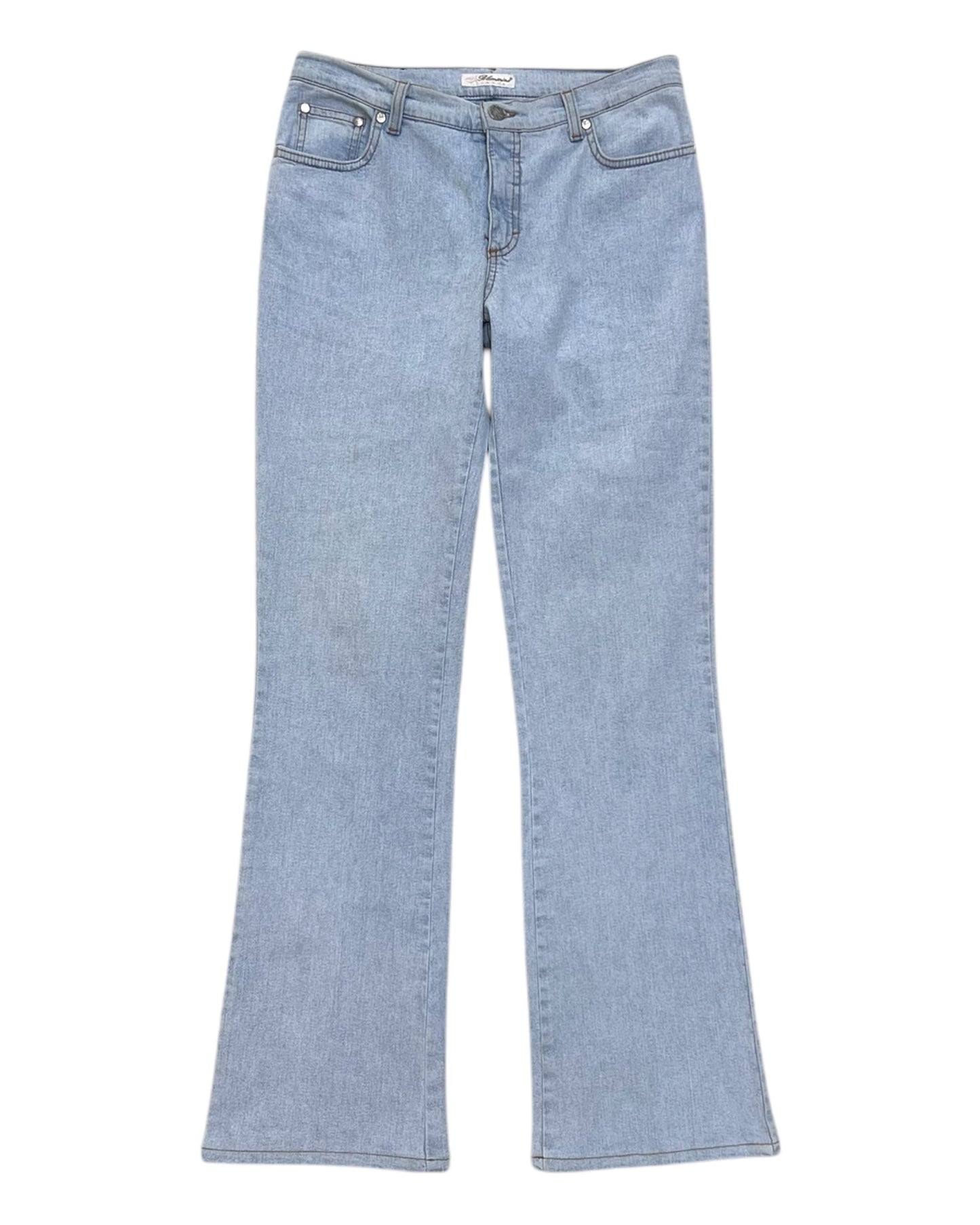 Vintage Blumarine Bootleg Jeans with Sequin Angel Wings
