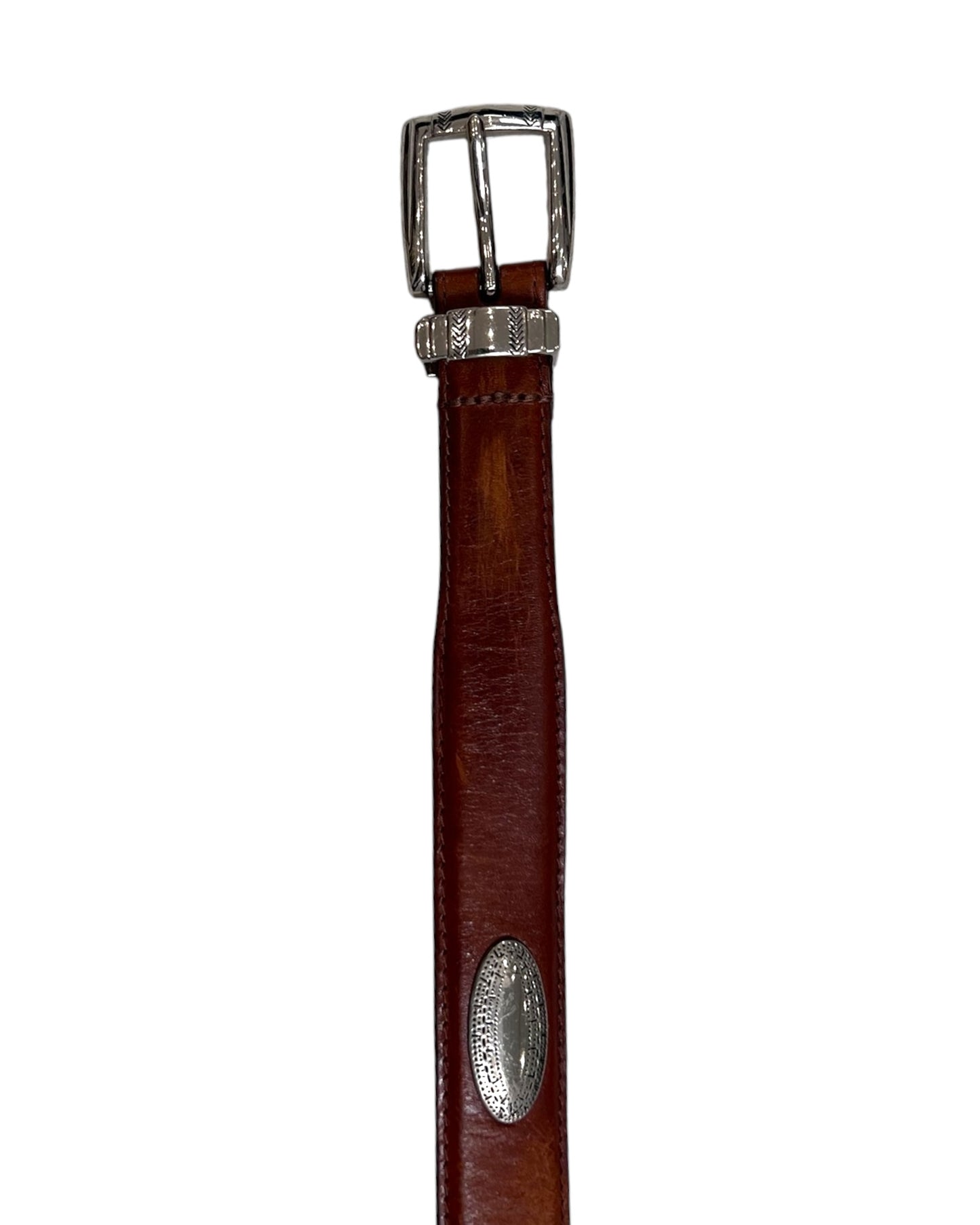 Vintage Leather and Silver Western Style Belt
