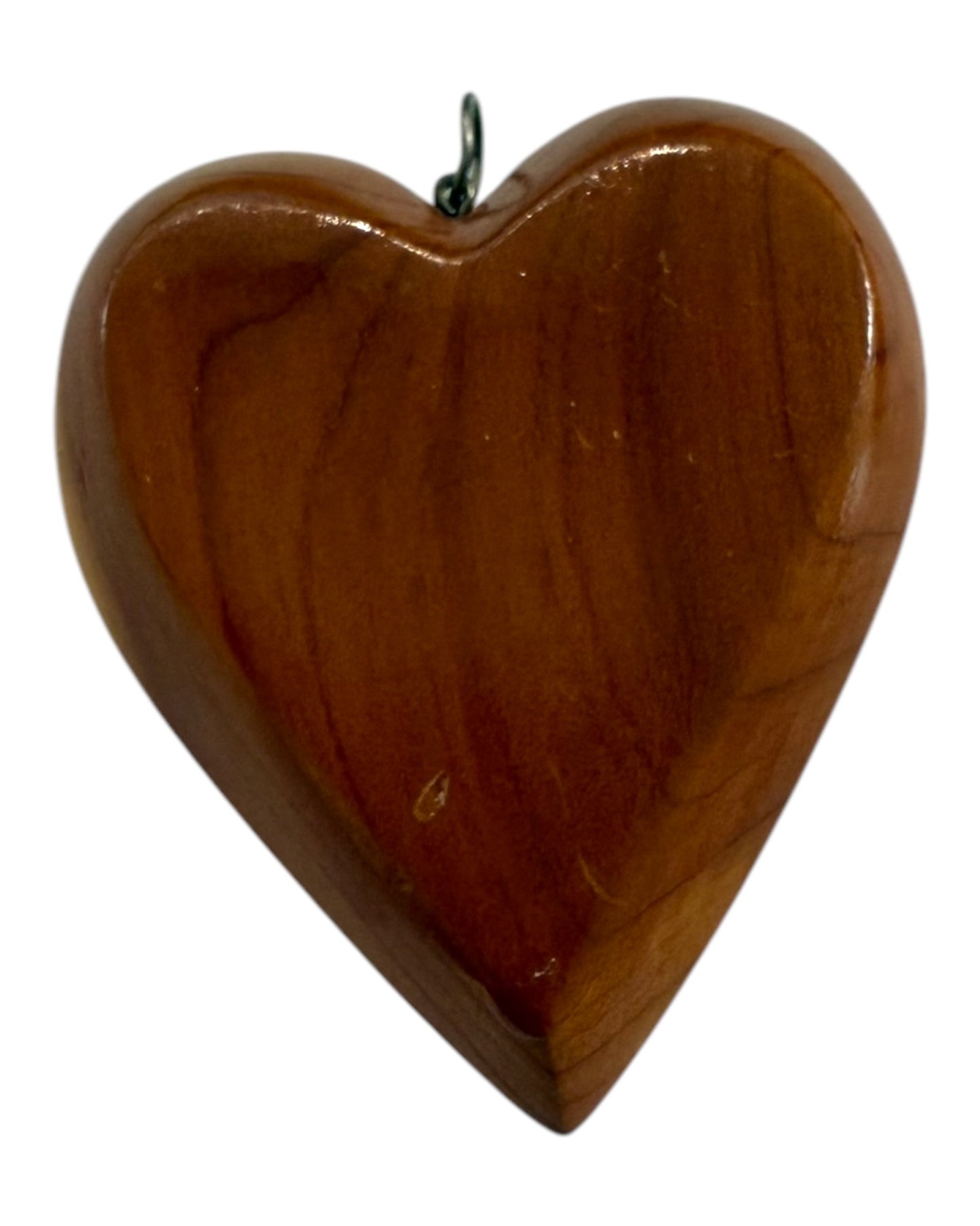 Vintage Wooden Heart Charm w/ Cord