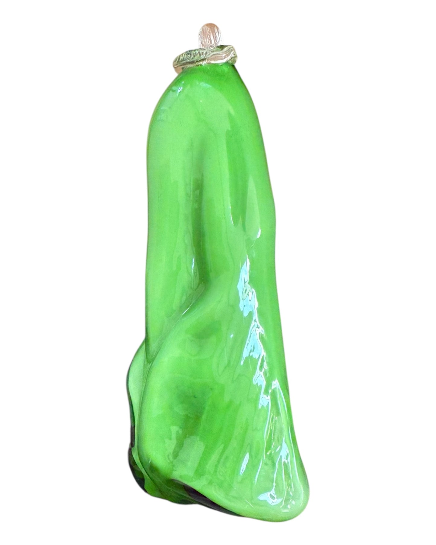 Vintage Murano Glass Green Celery Stalk