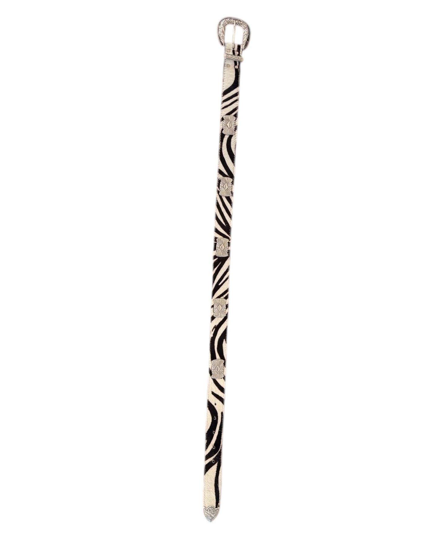 Vintage Caché Zebra Print Cowhide Belt