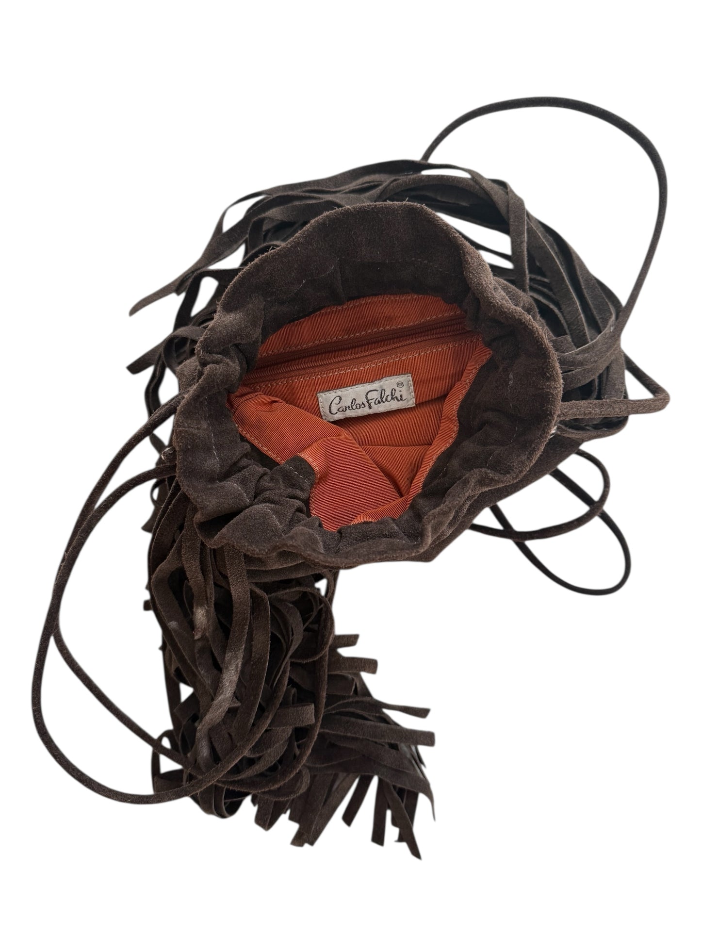 Vintage Carlos Falchi Chocolate Brown Suede Fringe Bag