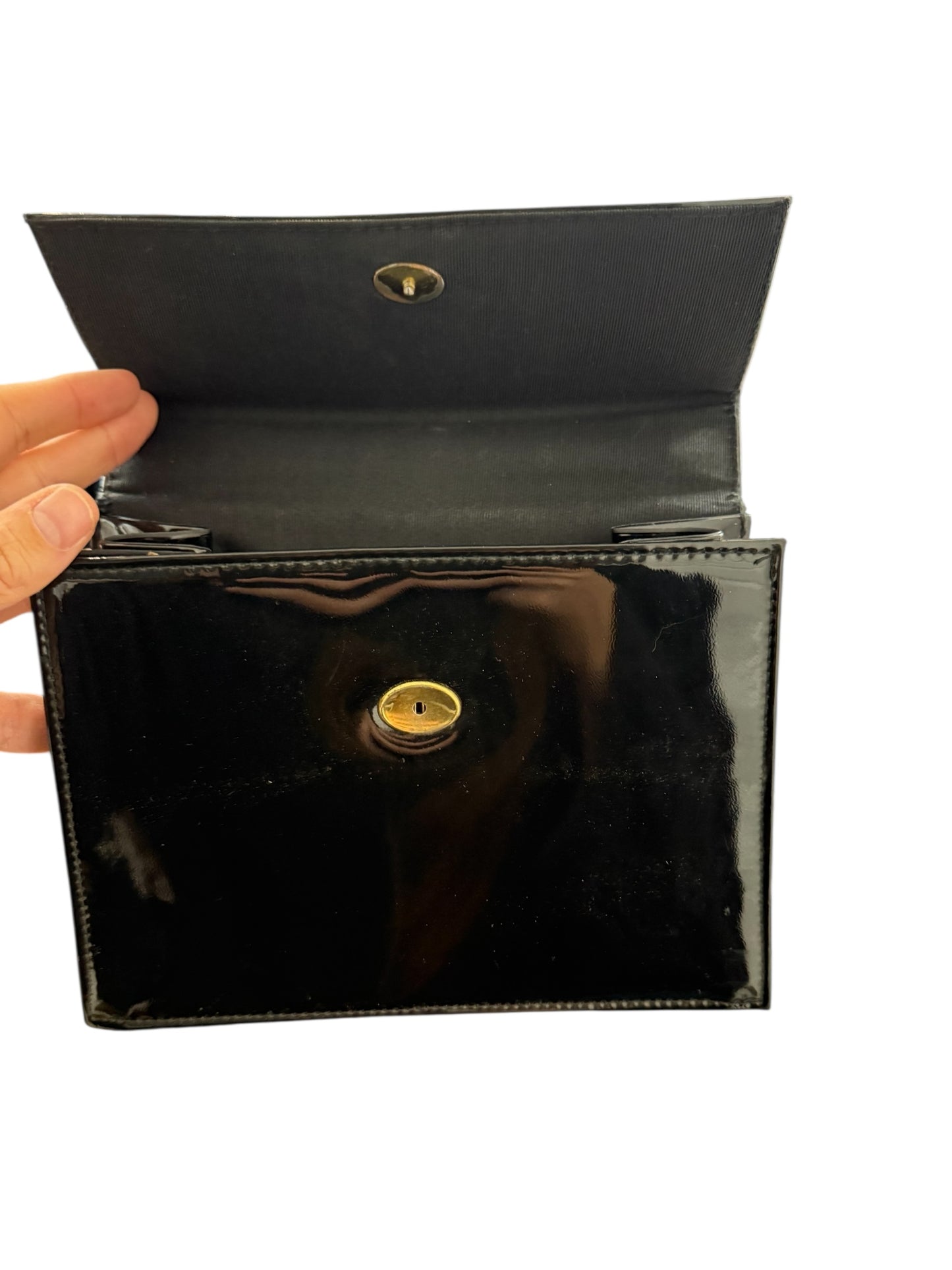 Vintage Black Patent Leather Purse