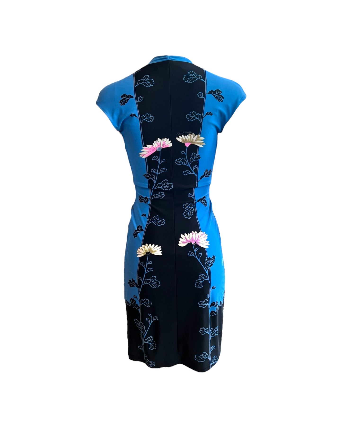 Vintage 2008 Roberto Cavalli Blue Chinoiserie Dress