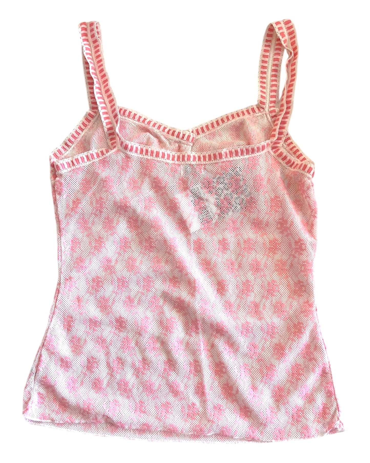 Vintage Harro Pink Floral Lace Tank Top
