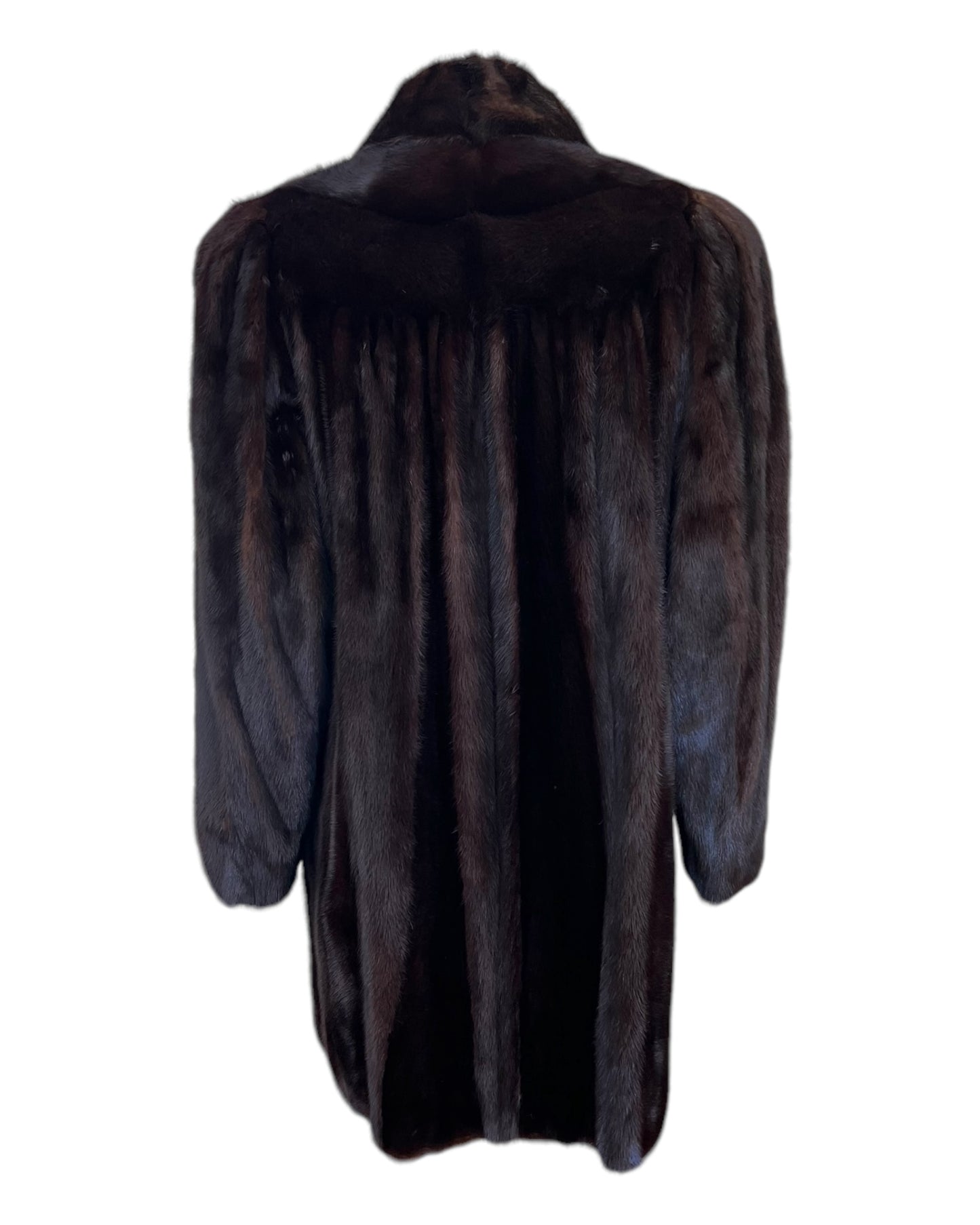 Vintage Fur Chocolate Brown Long Mink Coat