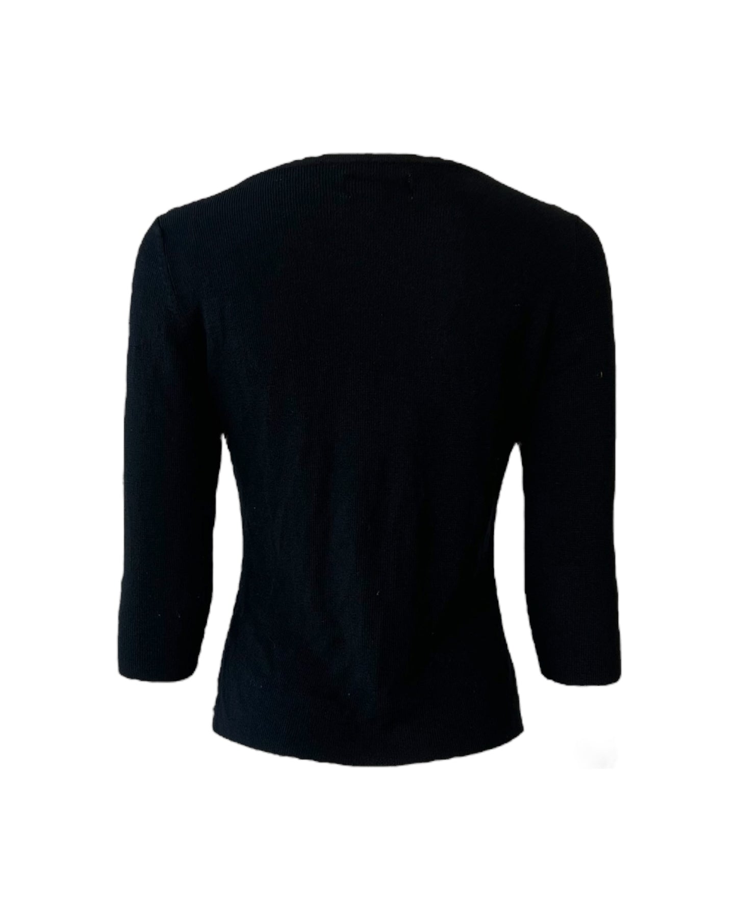 Vintage 1990s Black Knit Boat Neck Top