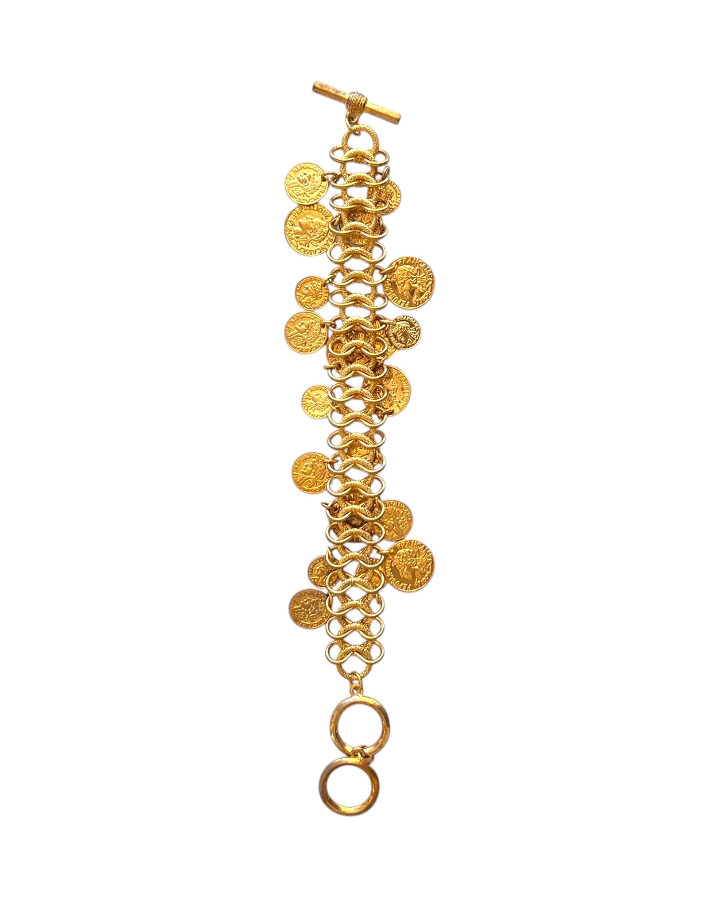 Vintage Gold Coin Charm Bracelet