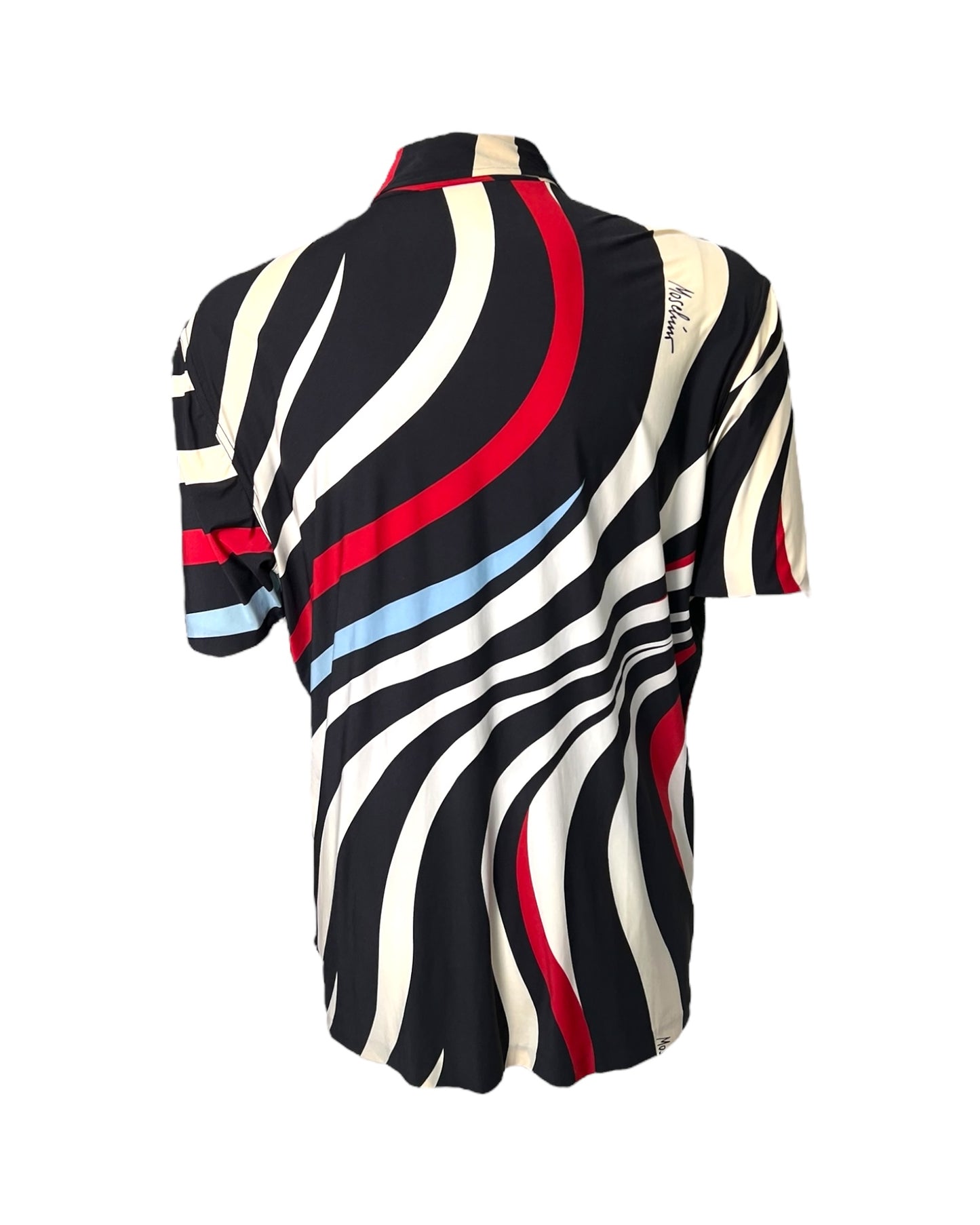 Vintage 2000 Moschino Abstract Stripe Button-Up Top