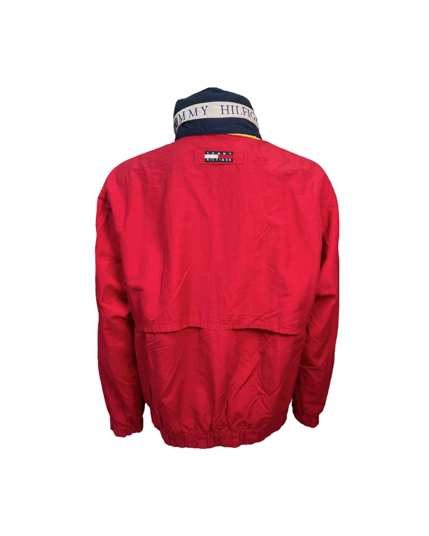 Vintage 1990s Tommy Hilfiger Red, Yellow and Navy Windbreaker Jacket