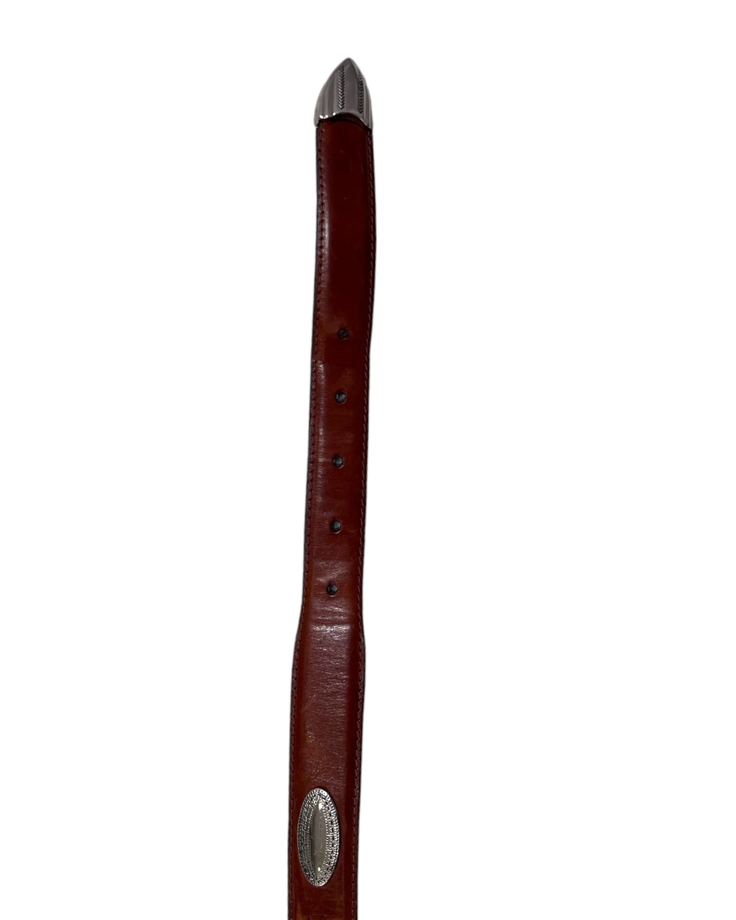 Vintage Leather and Silver Western Style Belt