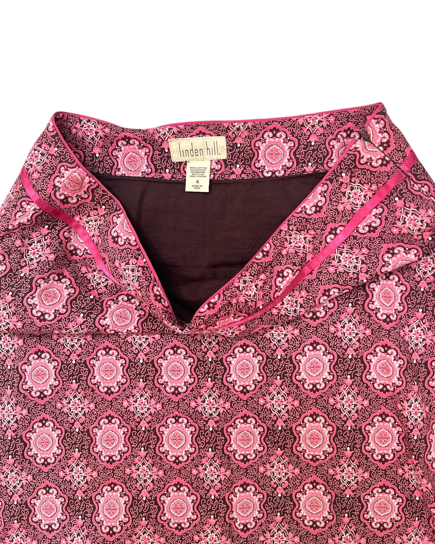 Vintage Brown and Pink Sparkle Midi Skirt