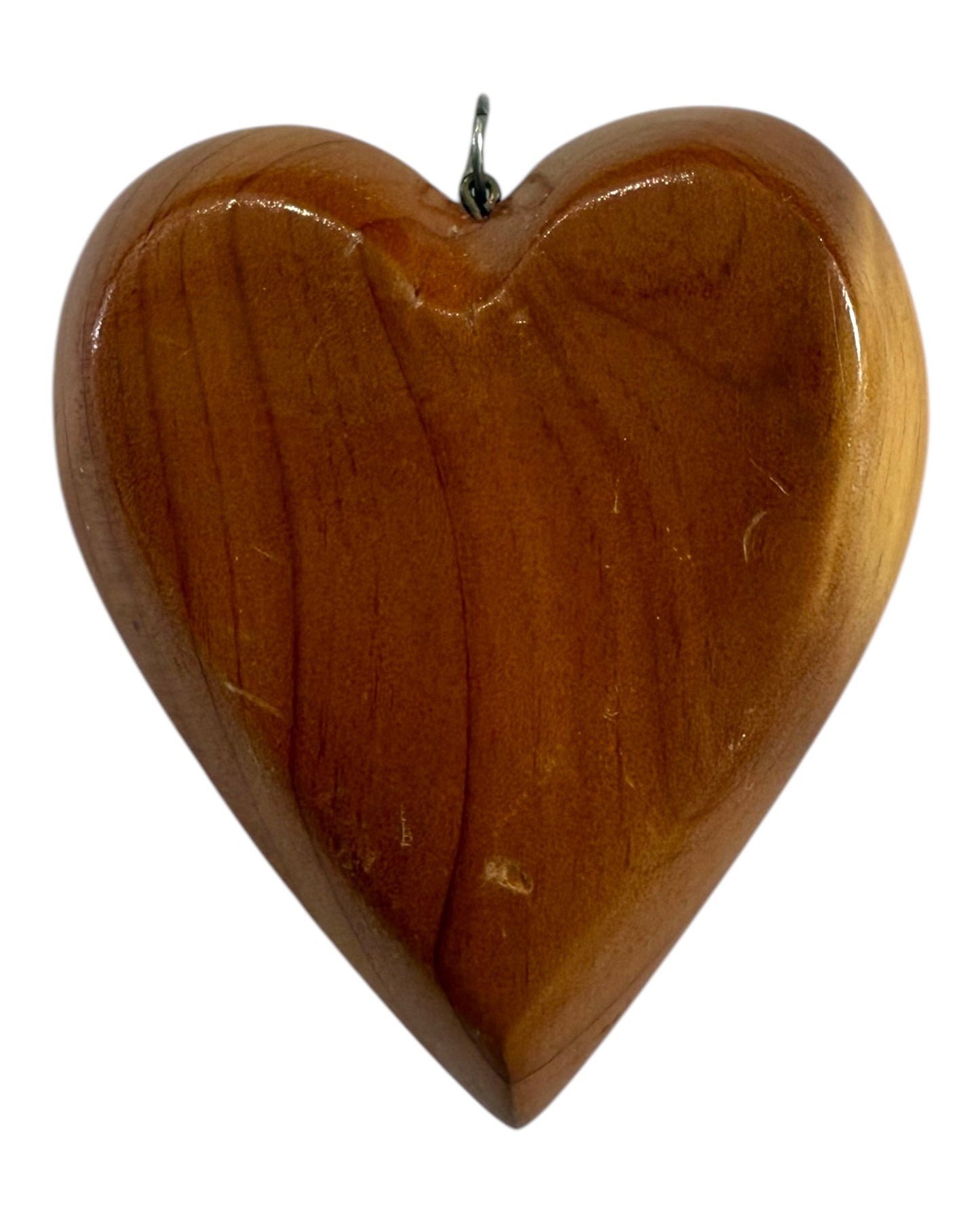 Vintage Wooden Heart Charm w/ Cord