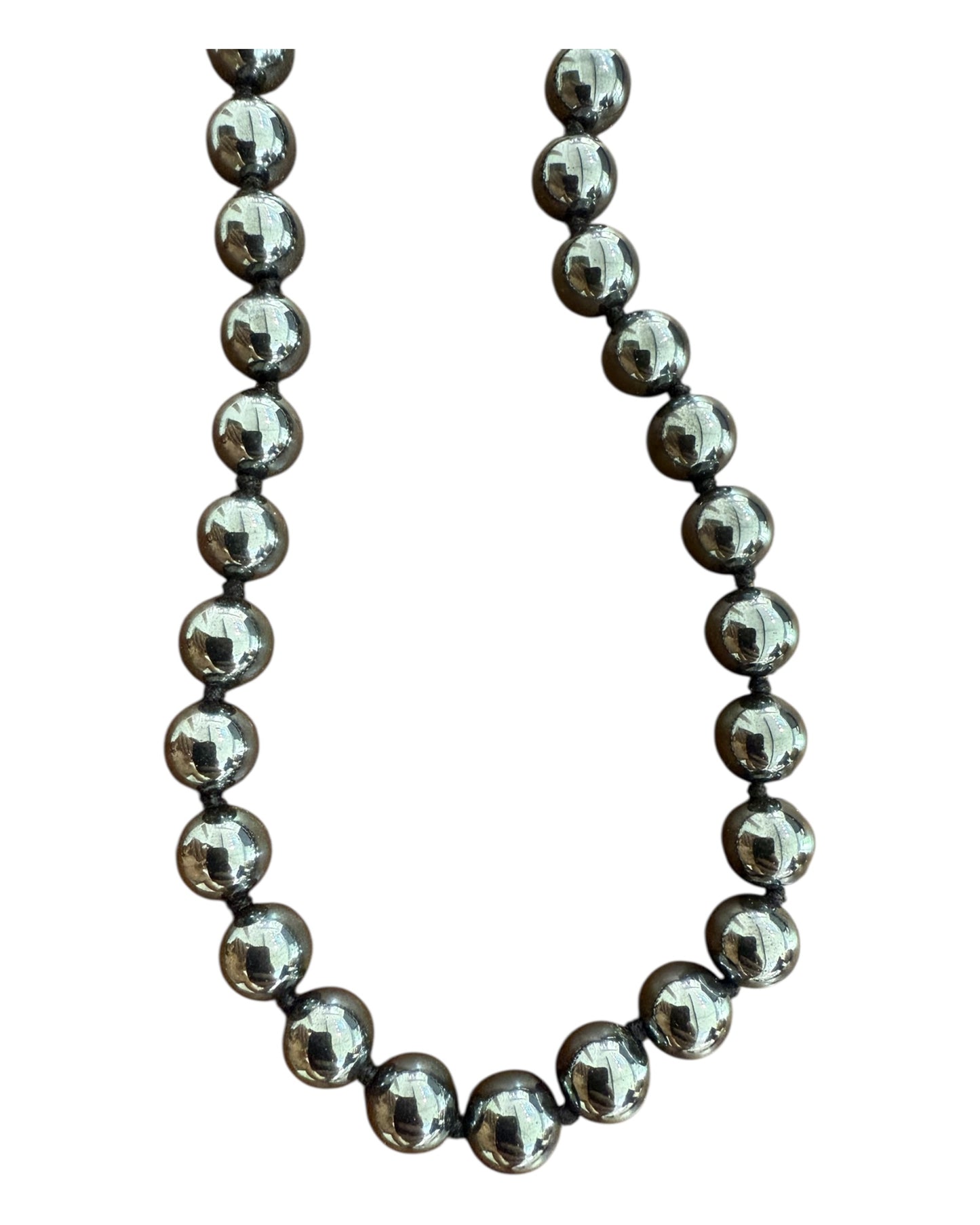 Vintage Black Metal Pearl Necklace