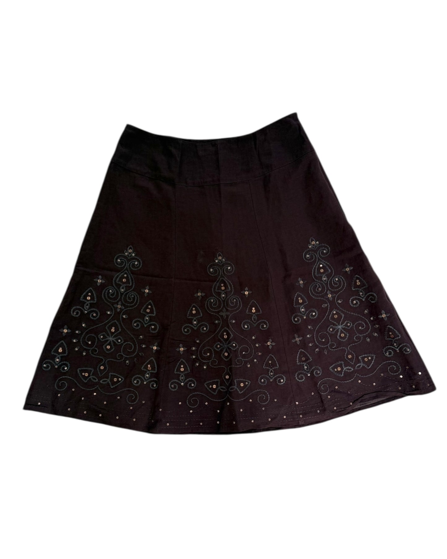 Vintage Brown Sequin Skirt
