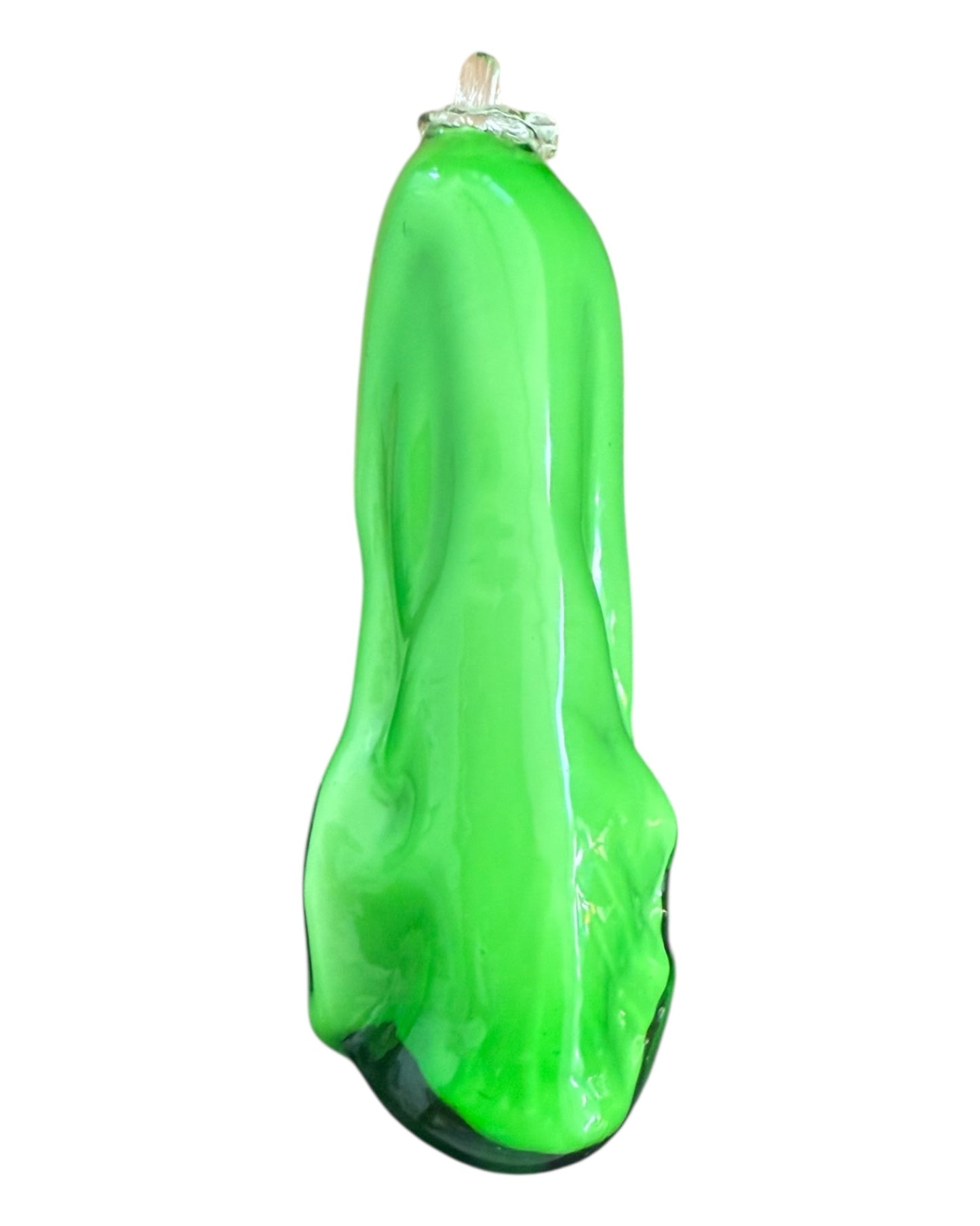 Vintage Murano Glass Green Celery Stalk