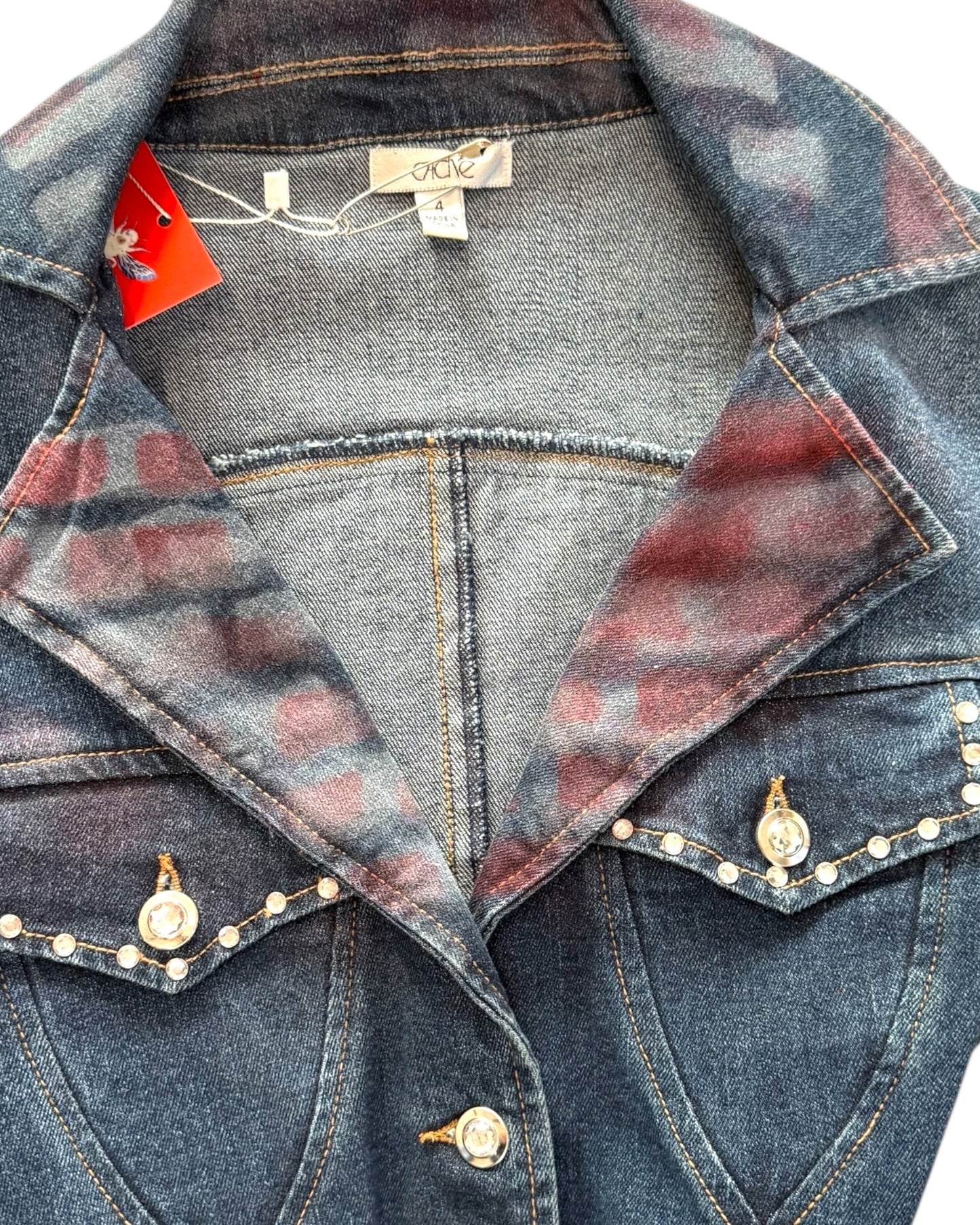 Vintage Caché Grafitti Denim Jacket