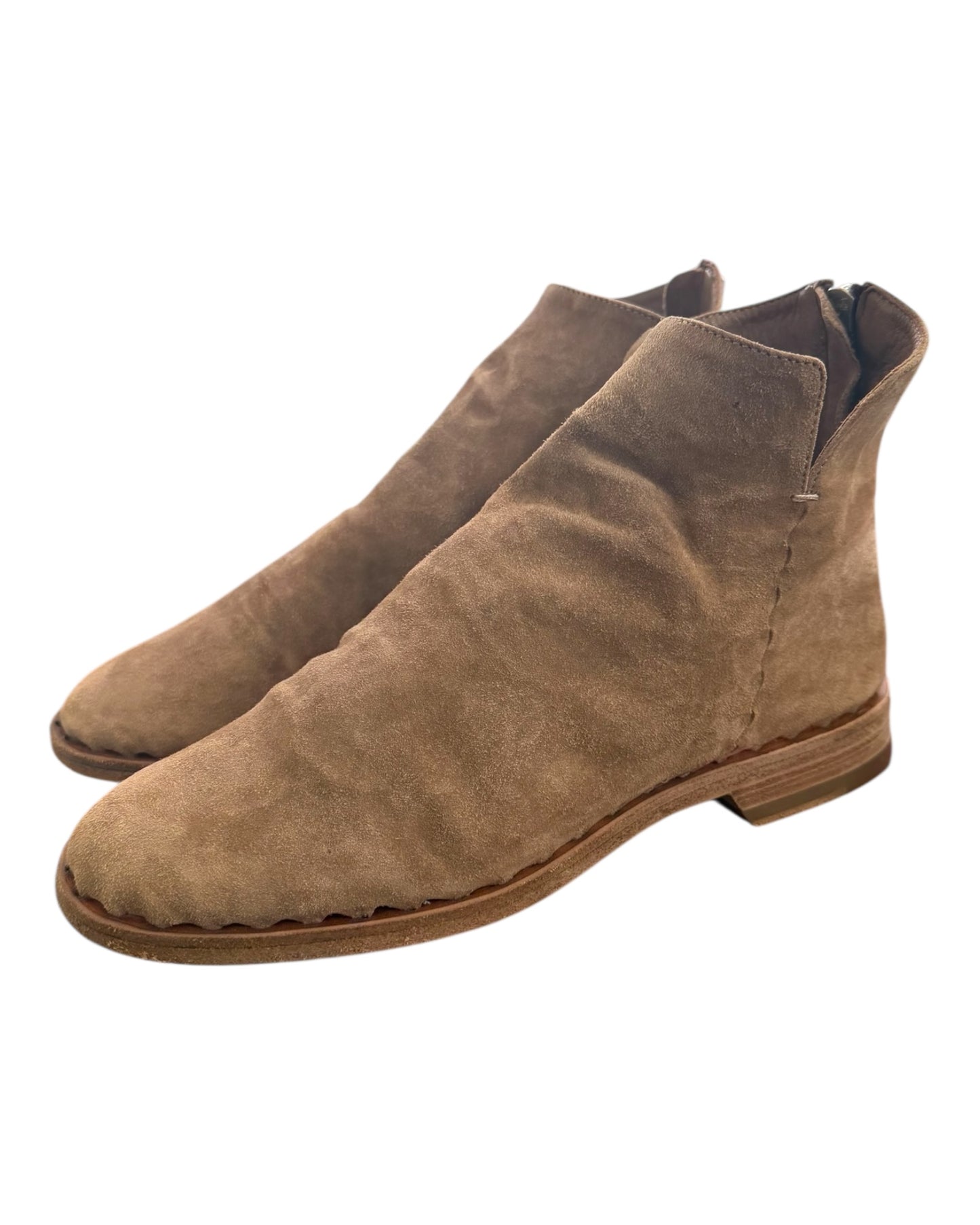 Pre-Loved Officine Creative Tan Suede Ankle Boots