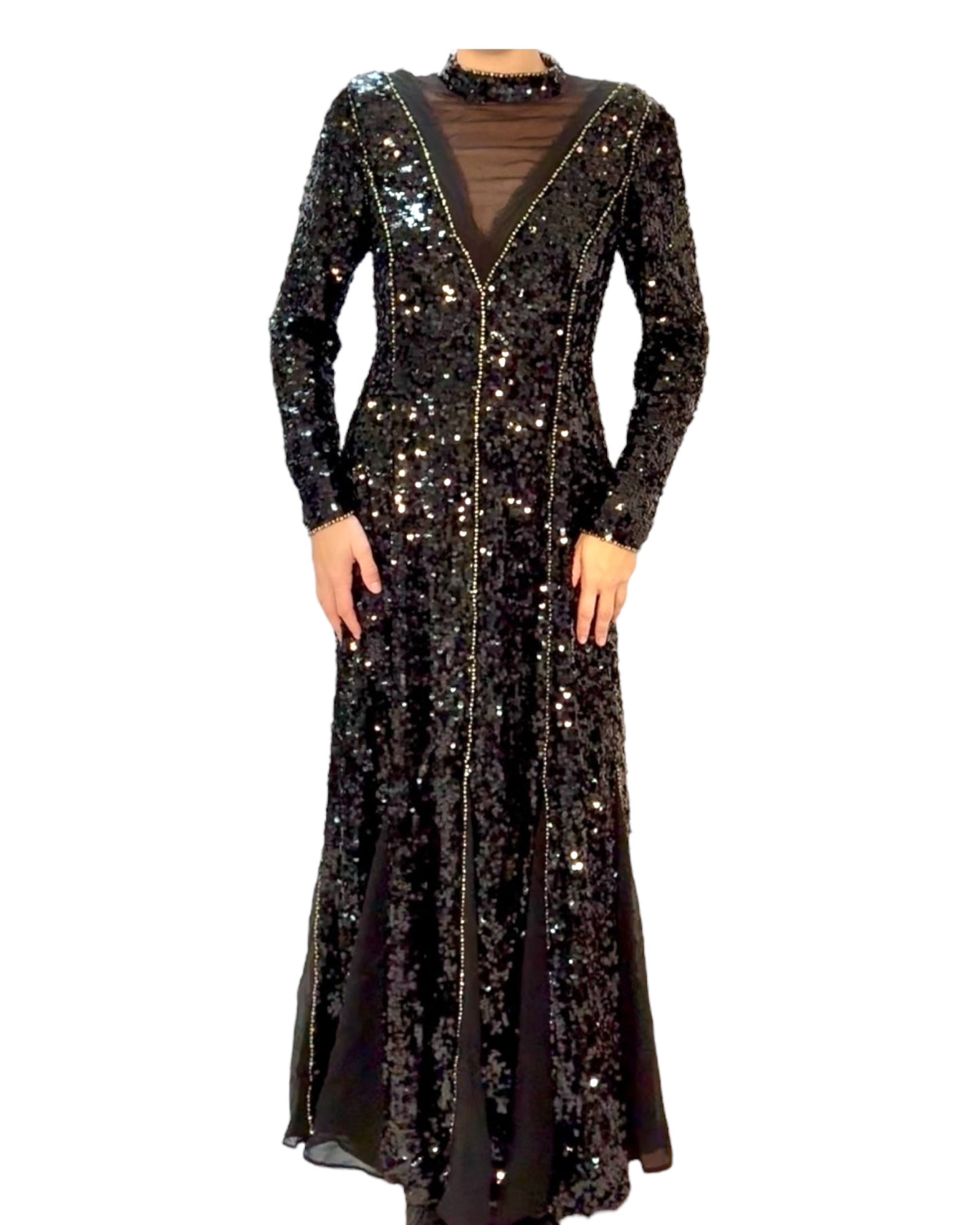 Pre-Loved ERDEM Black Sequin Gown