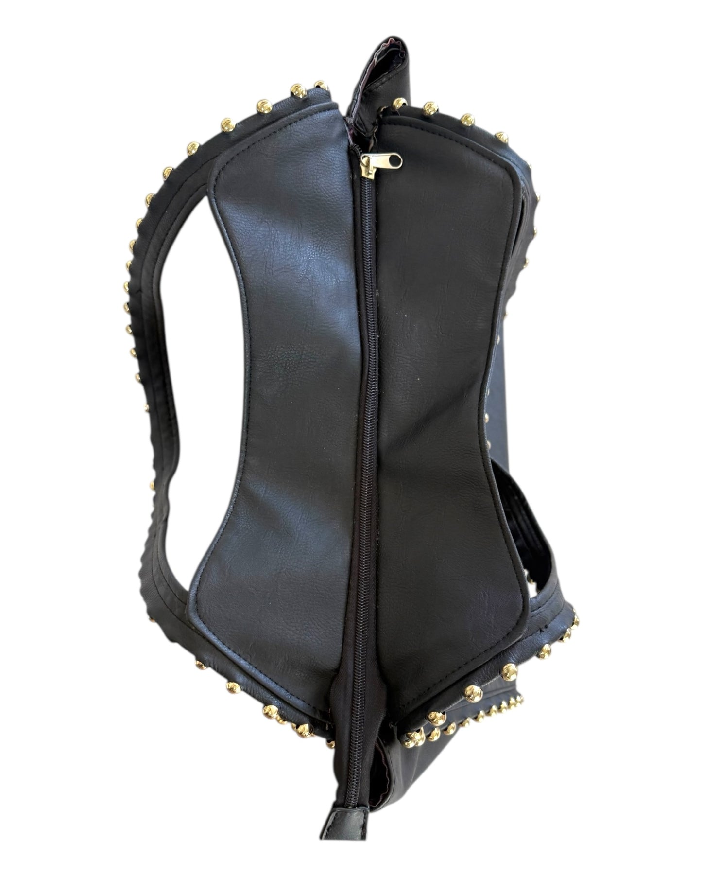 Vintage Black Studded Hobo Bag