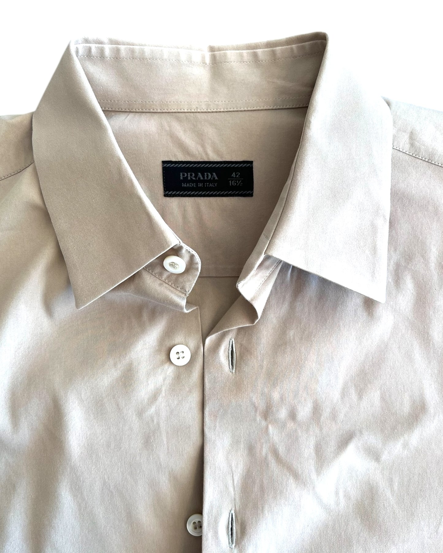 Vintage 2007 Prada Tan Button-Up Shirt