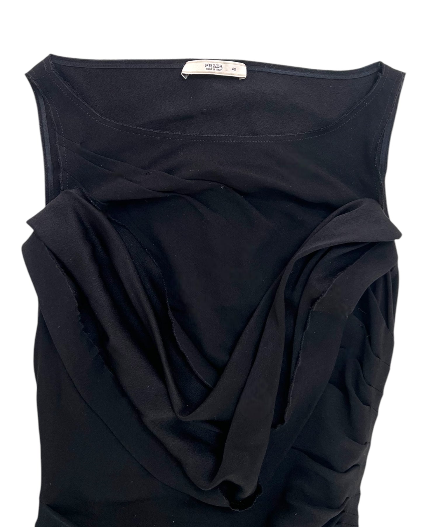 Vintage 2006 Prada Black Off-the-Shoulder Dress