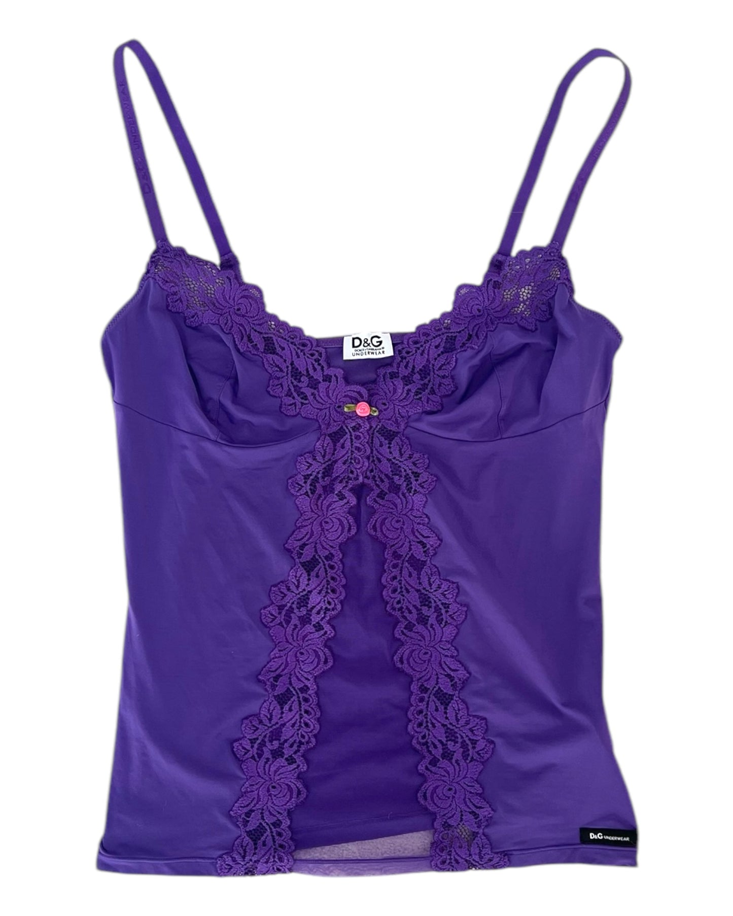 Vintage 2000s D&G Purple Lace Lingerie Top