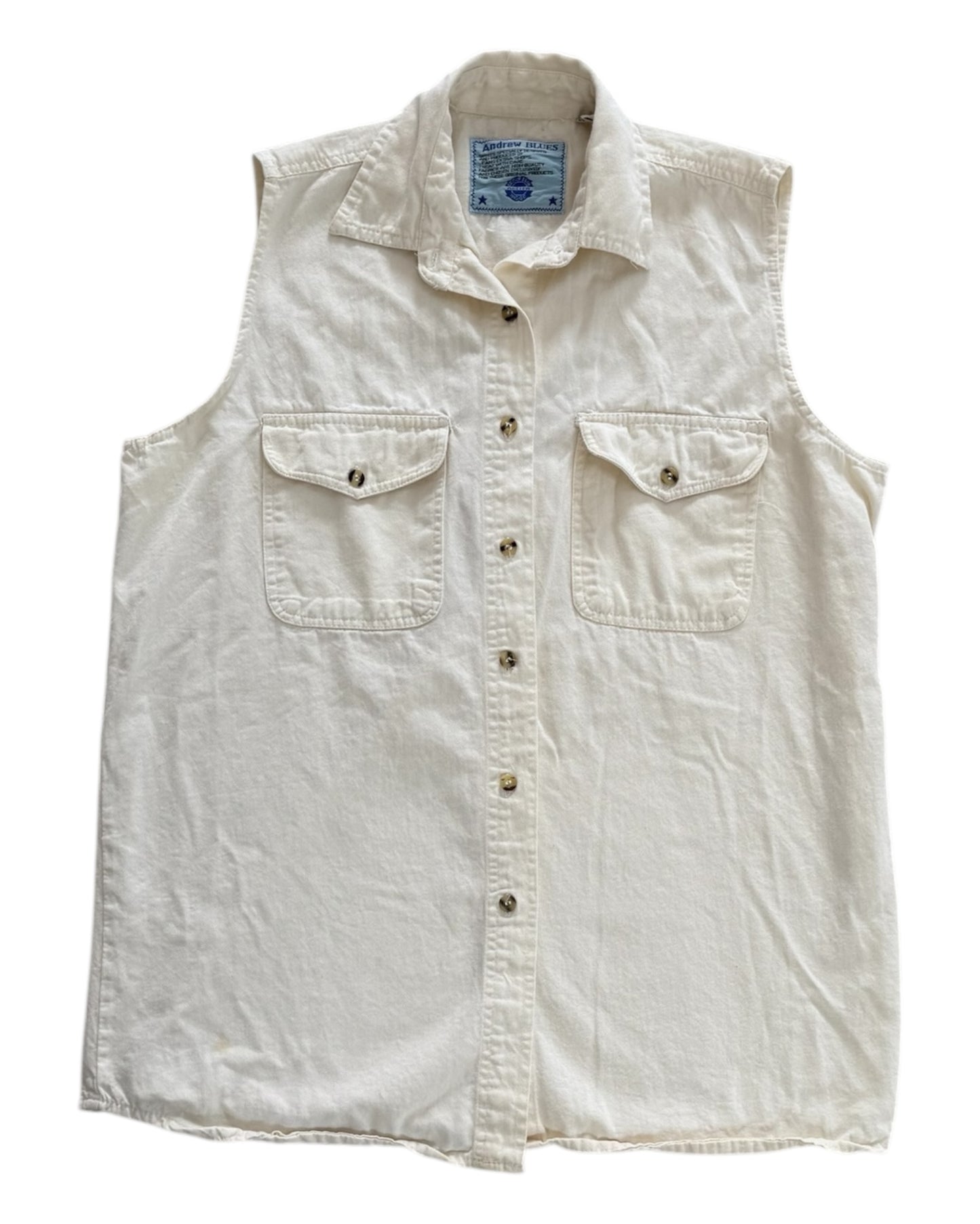 Vintage White Denim Vest