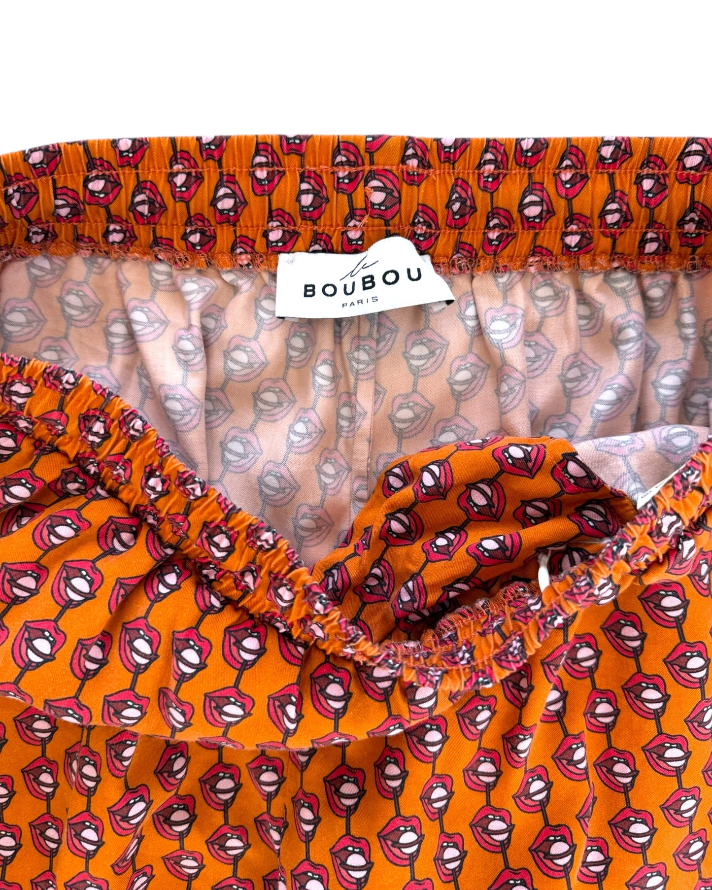 Pre-Loved Le Bou Bou Orange Printed Pants