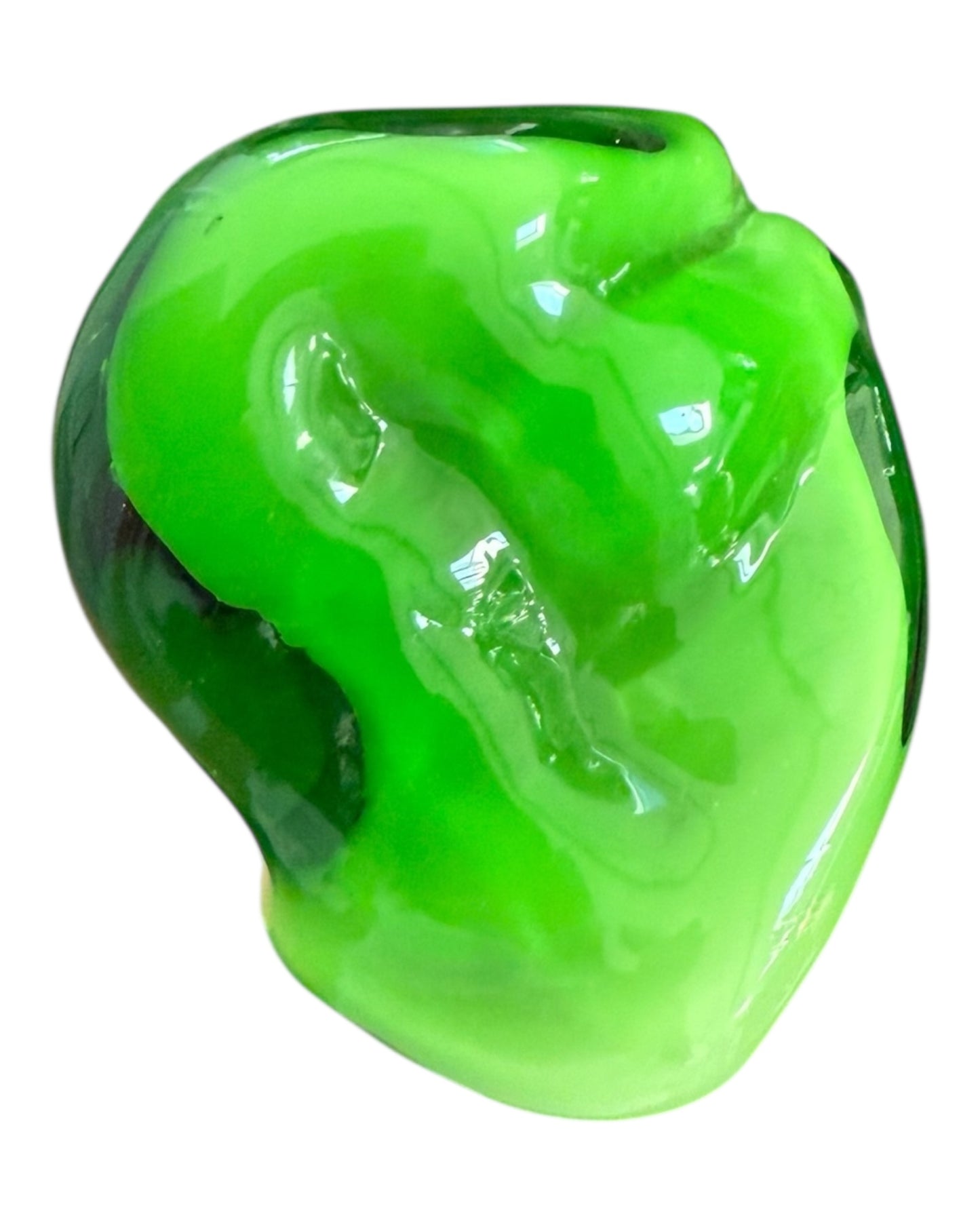 Vintage Murano Glass Green Celery Stalk