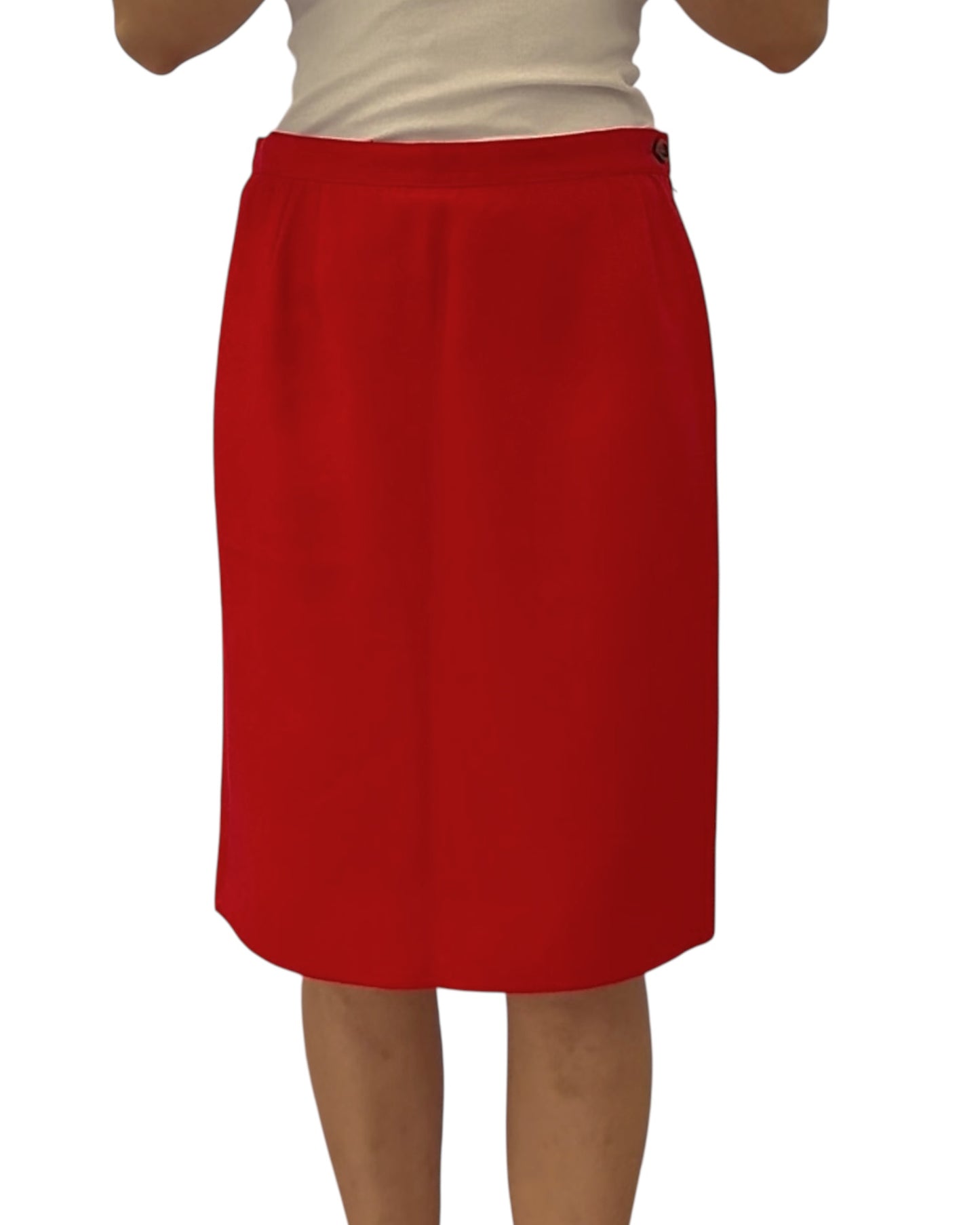 Vintage Valentino Red Knee-Length Skirt