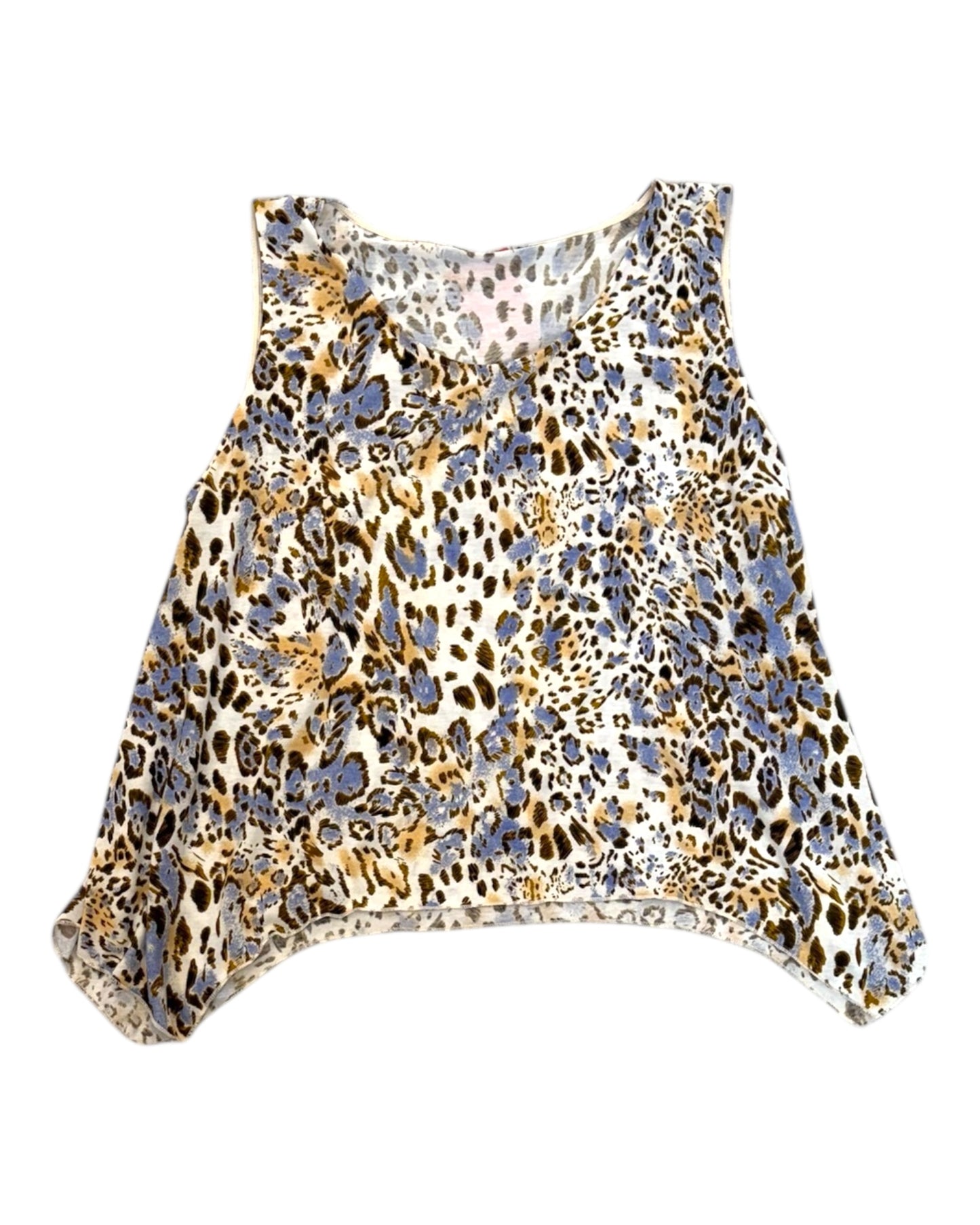 Vintage Y2K Blue Leopard Print Tank Top