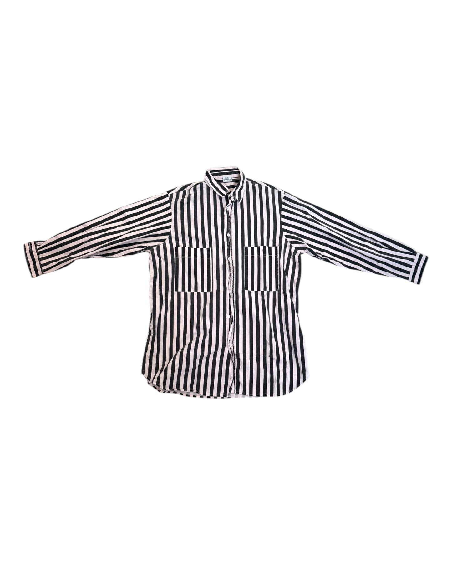 Pre-Loved CP Shades Pink and Grey Stripe Button-Up Top